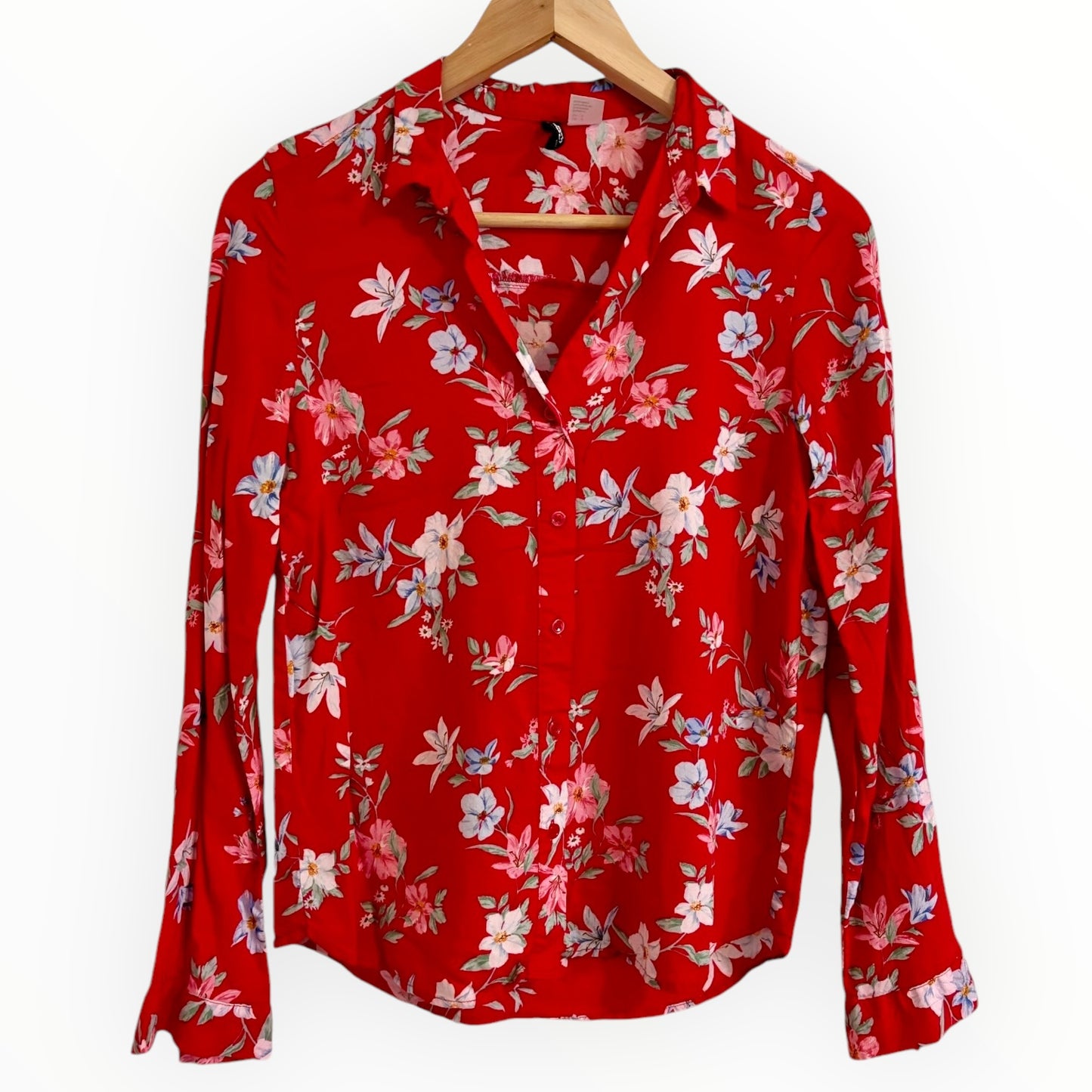 Red Floral Blouse