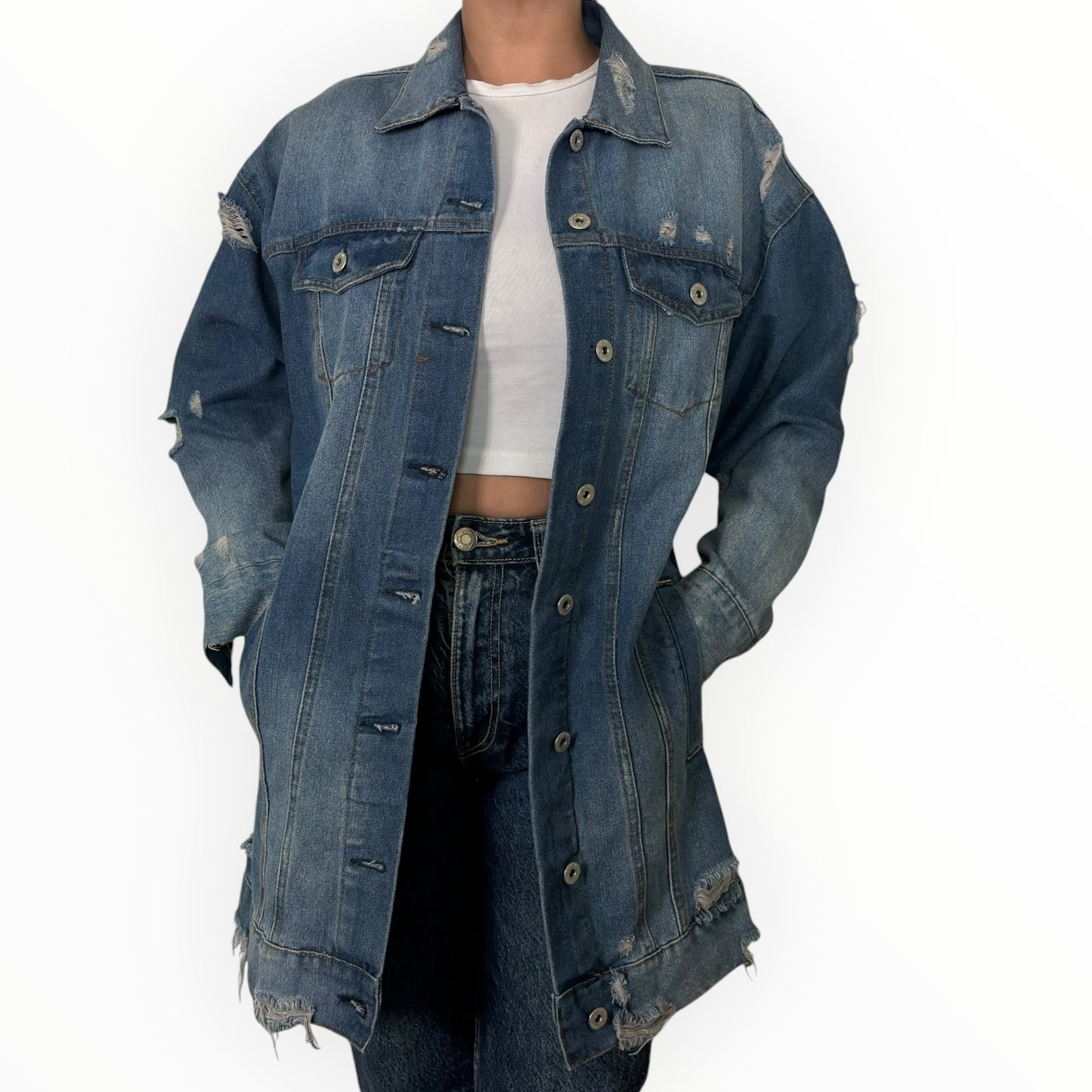 Custom Hand Painted Oversized Denim Jacket