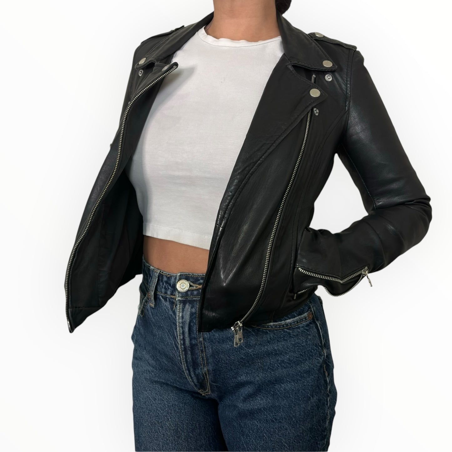 Fitted Genuine Leather Jacket