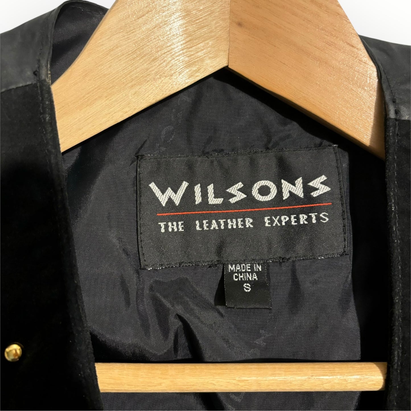 Vintage Wilsons Leather Black Suede Studded Vest
