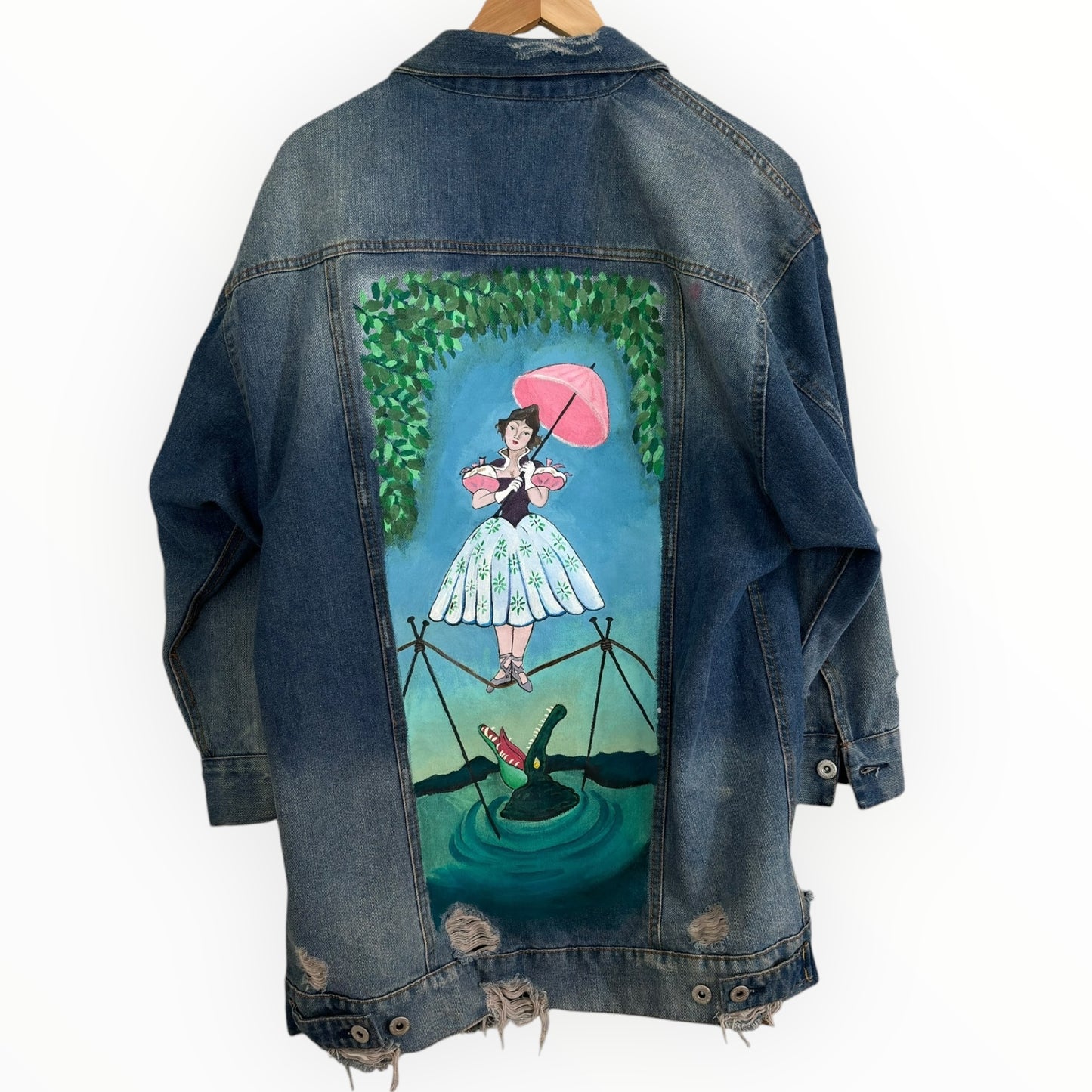 Custom Hand Painted Oversized Denim Jacket
