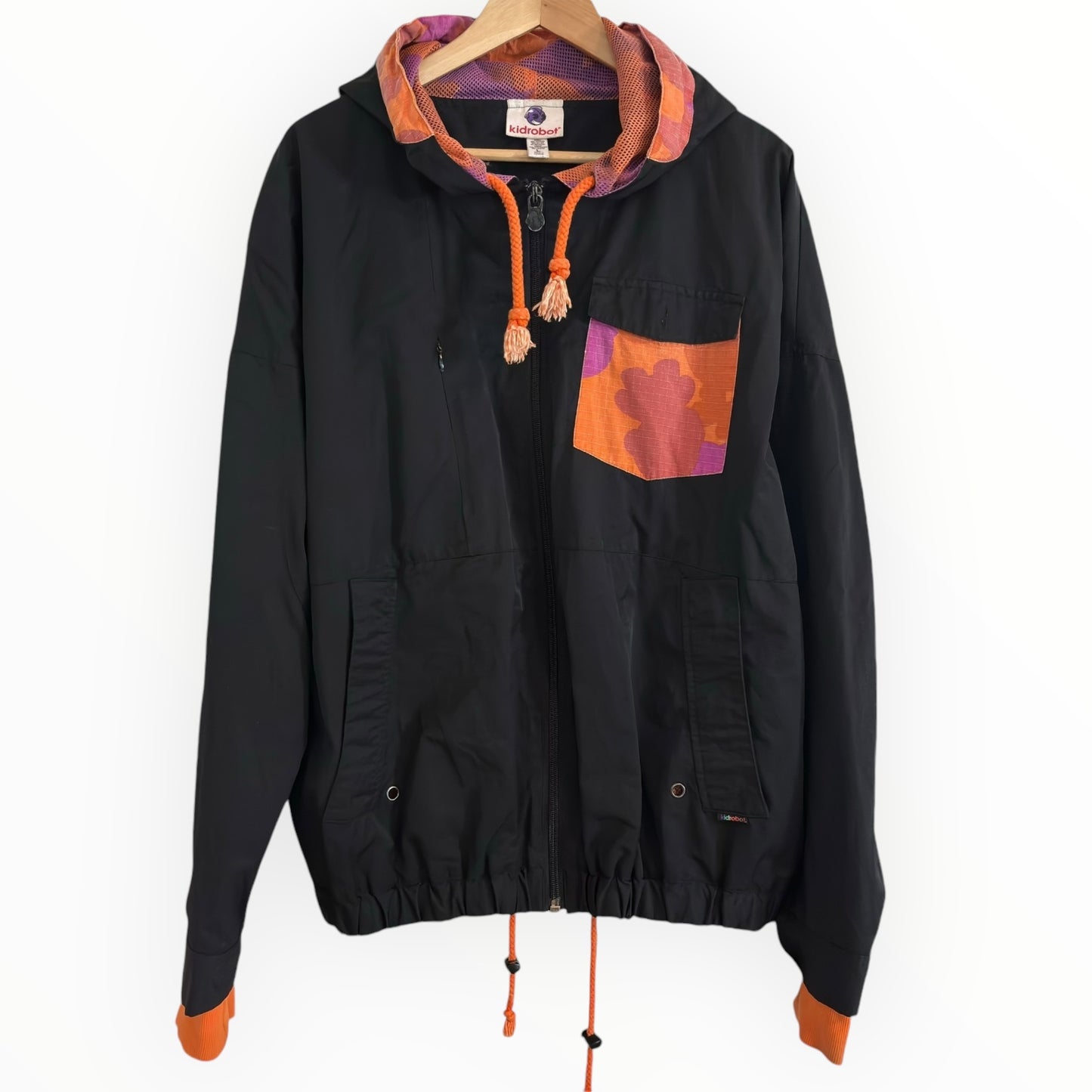 Orange/Black Hooded Windbreaker