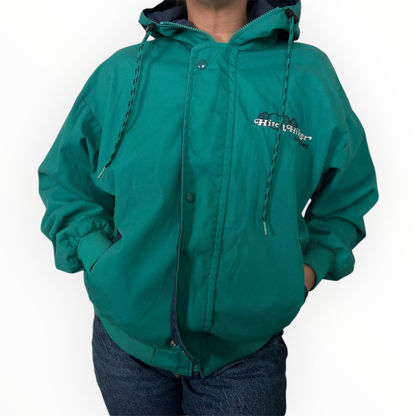 Vintage ProFit Turquoise Hooded Windbreaker