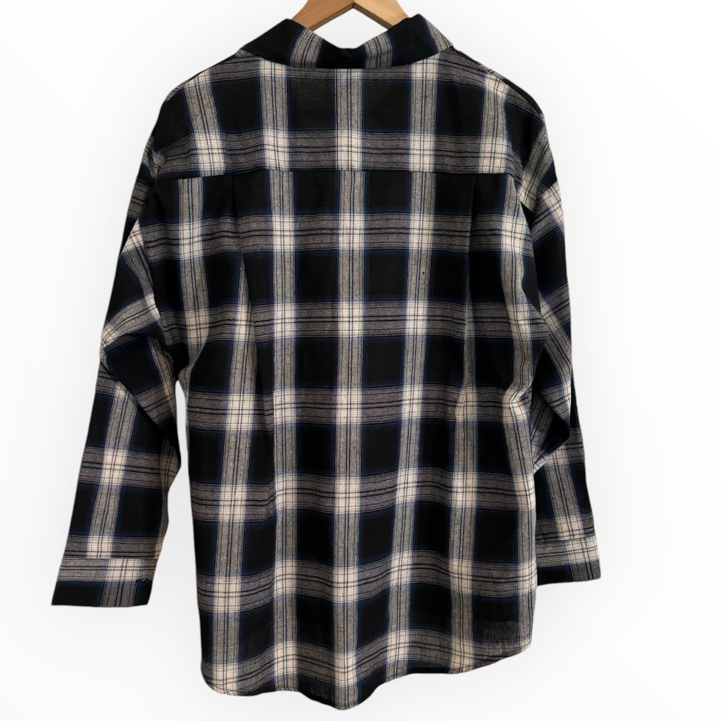 Blue Long Sleeved Plaid Button Up