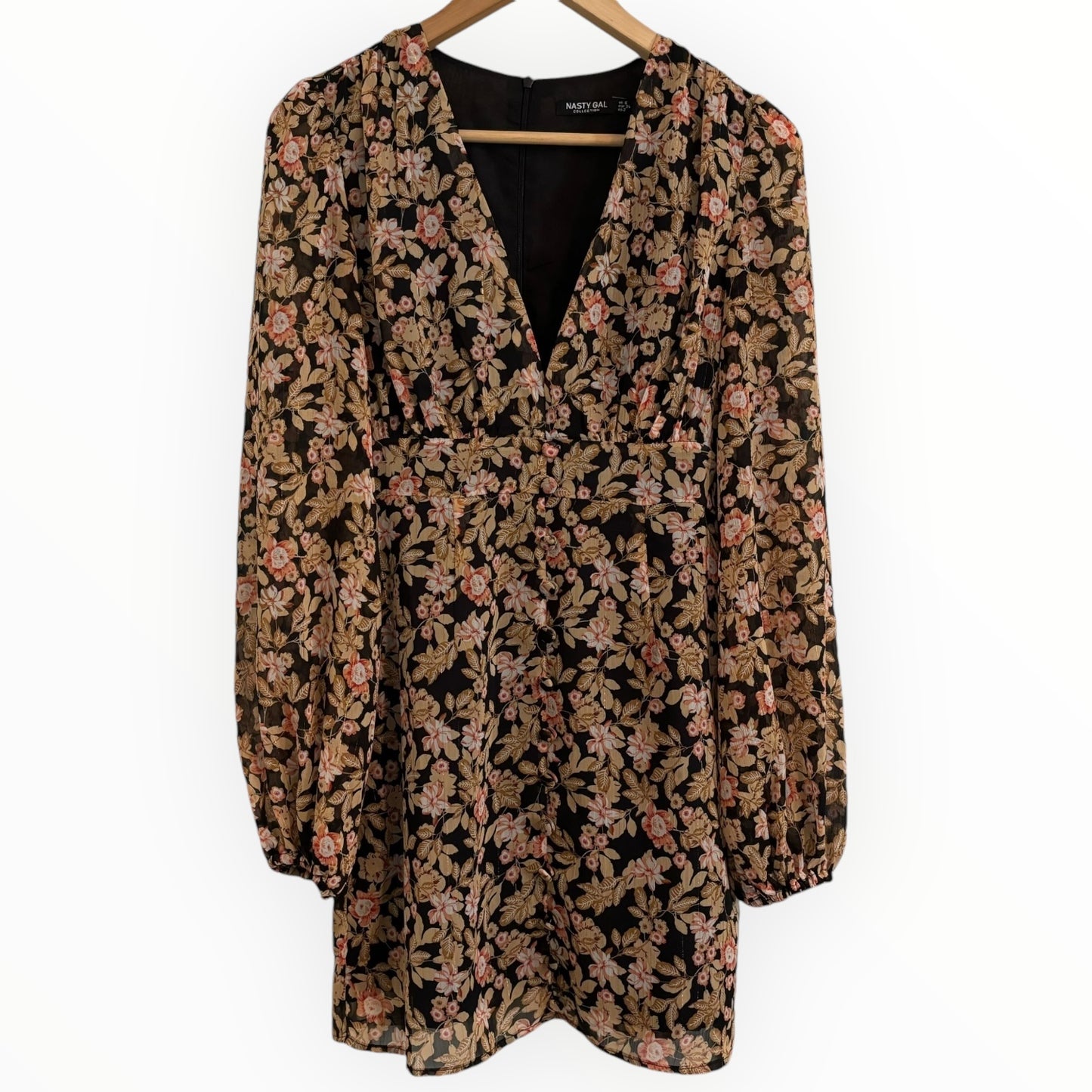 Autumn Floral Long Sleeved Mini Dress