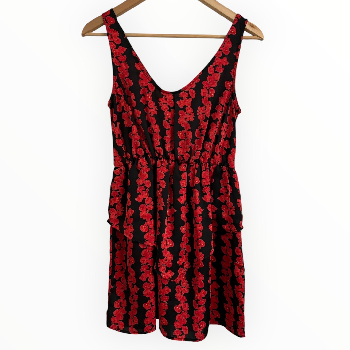 Vintage Satin Floral Peplum Mini