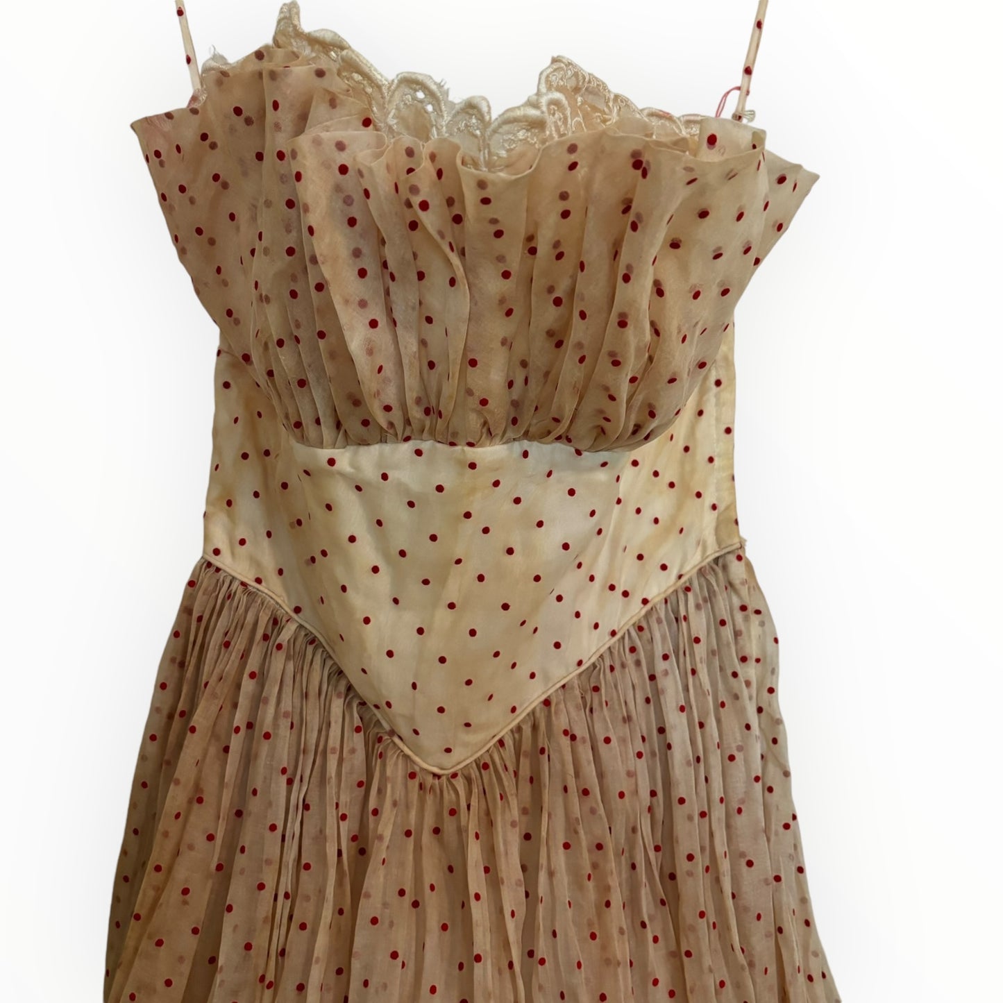 Vintage Cream Polkadot Dress
