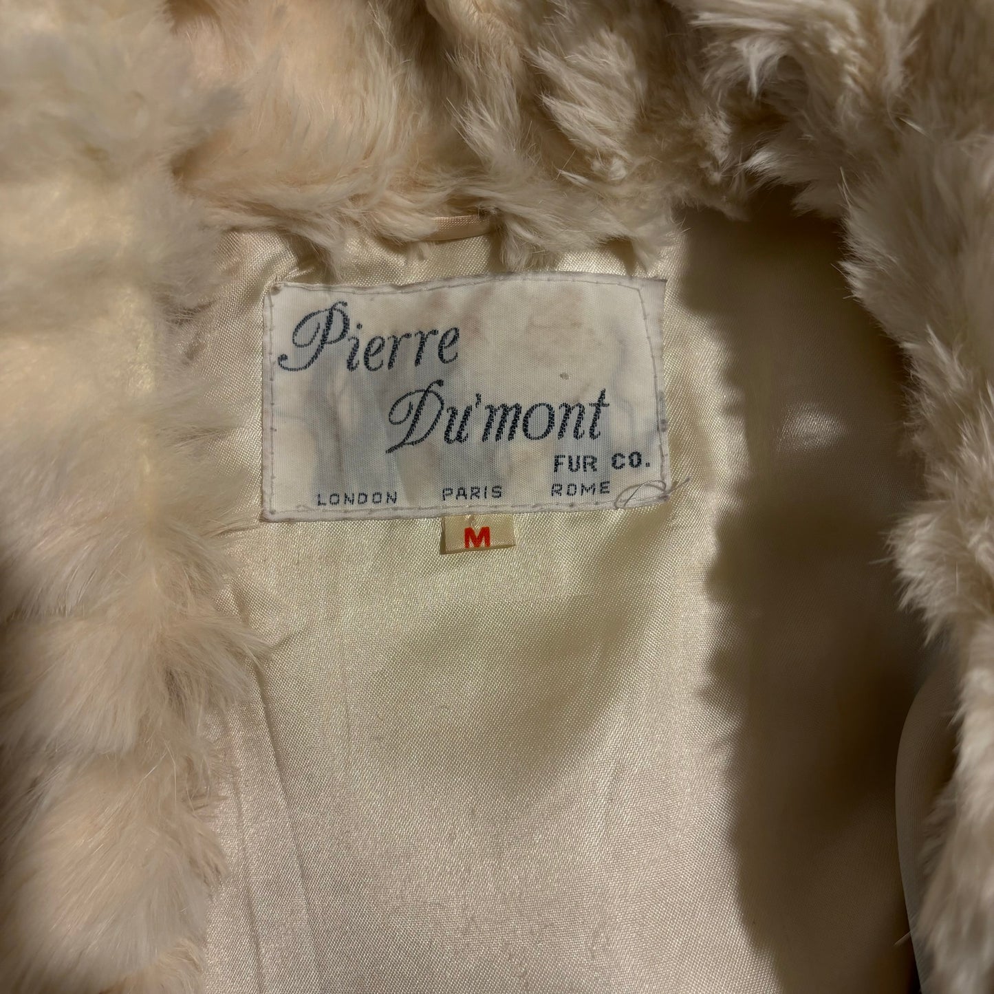 Vintage White Rabbit Fur Coat