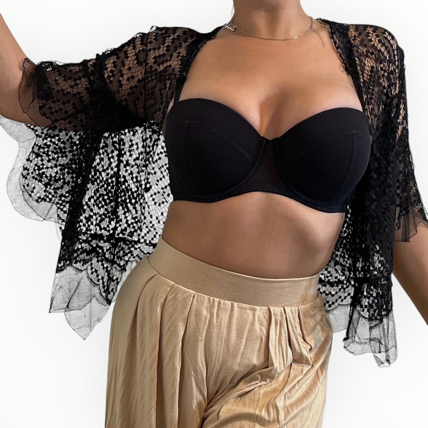 Vintage Black Lace Cardigan