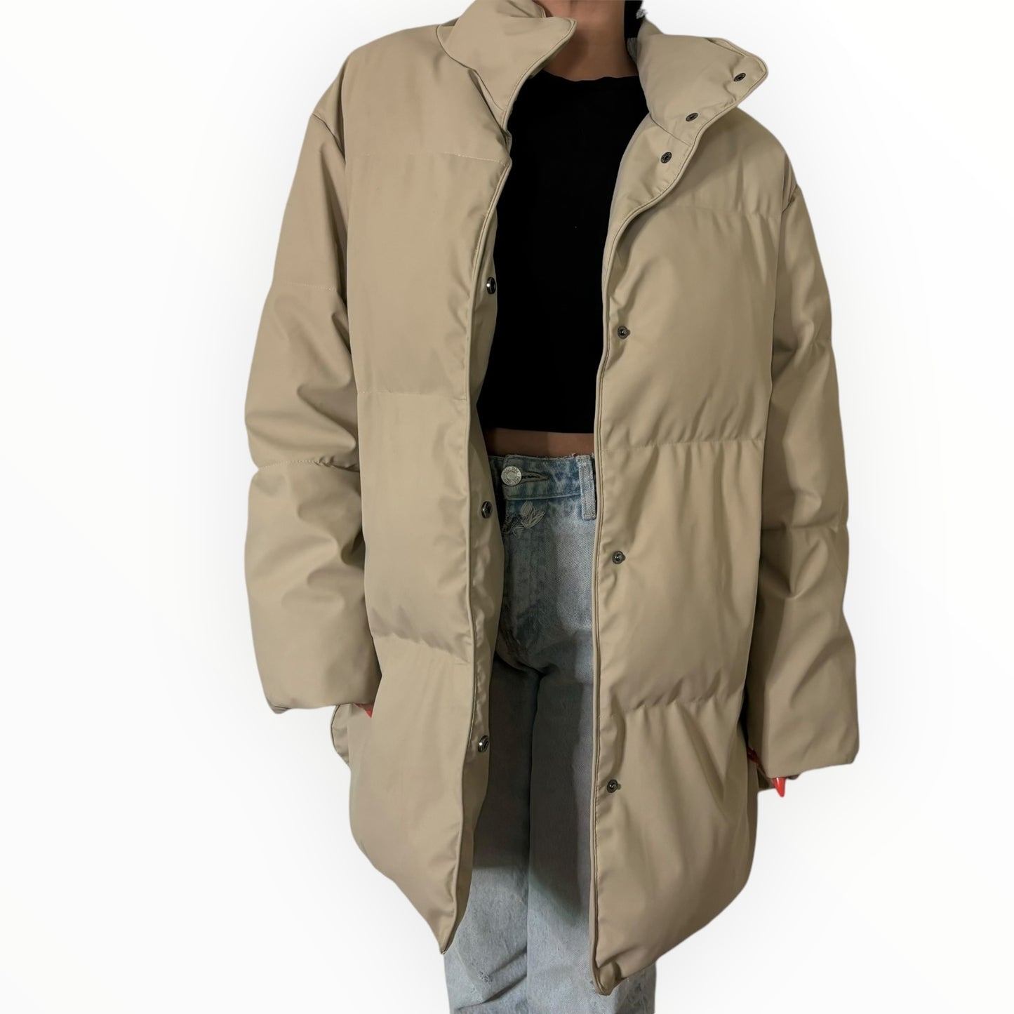 ASOS Design Beige Oversized Puffer