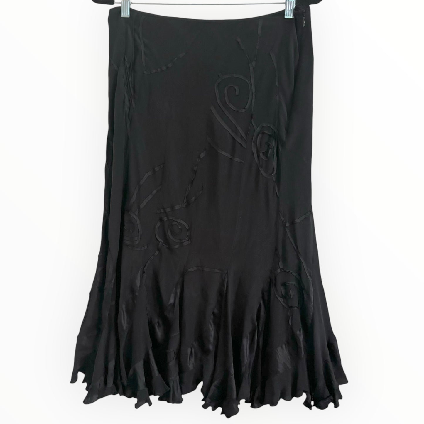 Vintage Black Boho Patterned Skirt