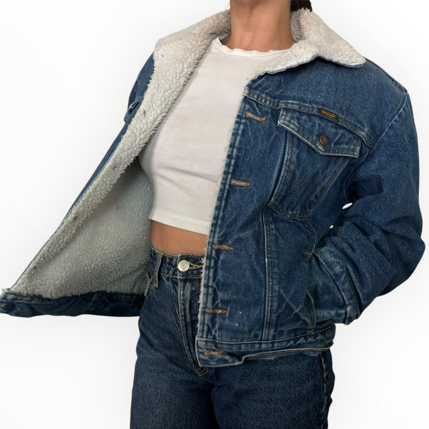 Vintage Wrangler Fleece Lined Jean Jacket