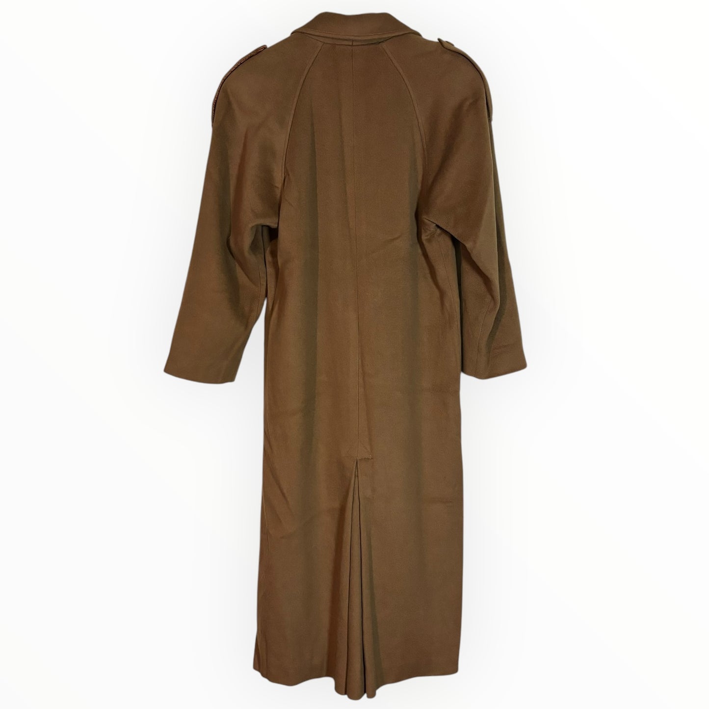Vintage Camel Double-Breasted Wool Trench