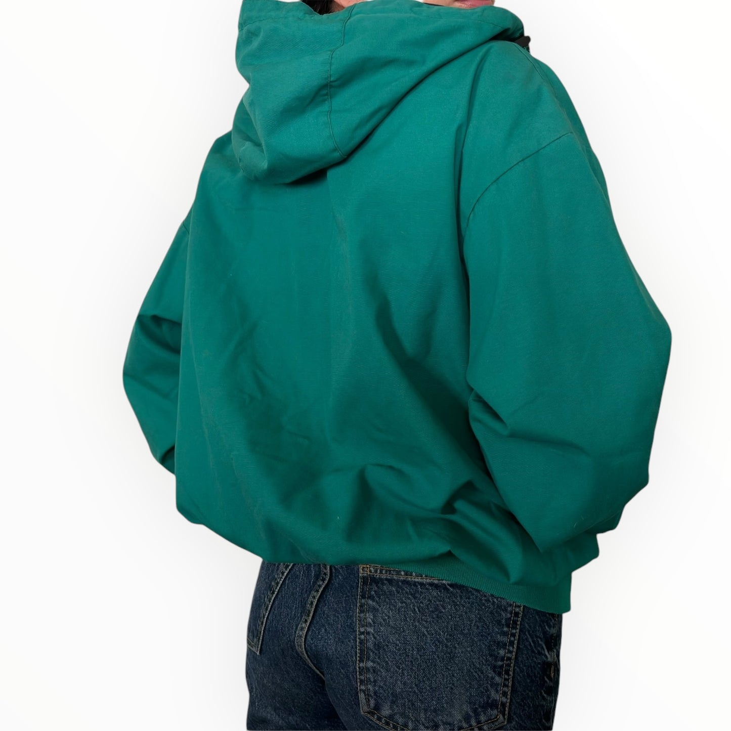 Vintage ProFit Turquoise Hooded Windbreaker