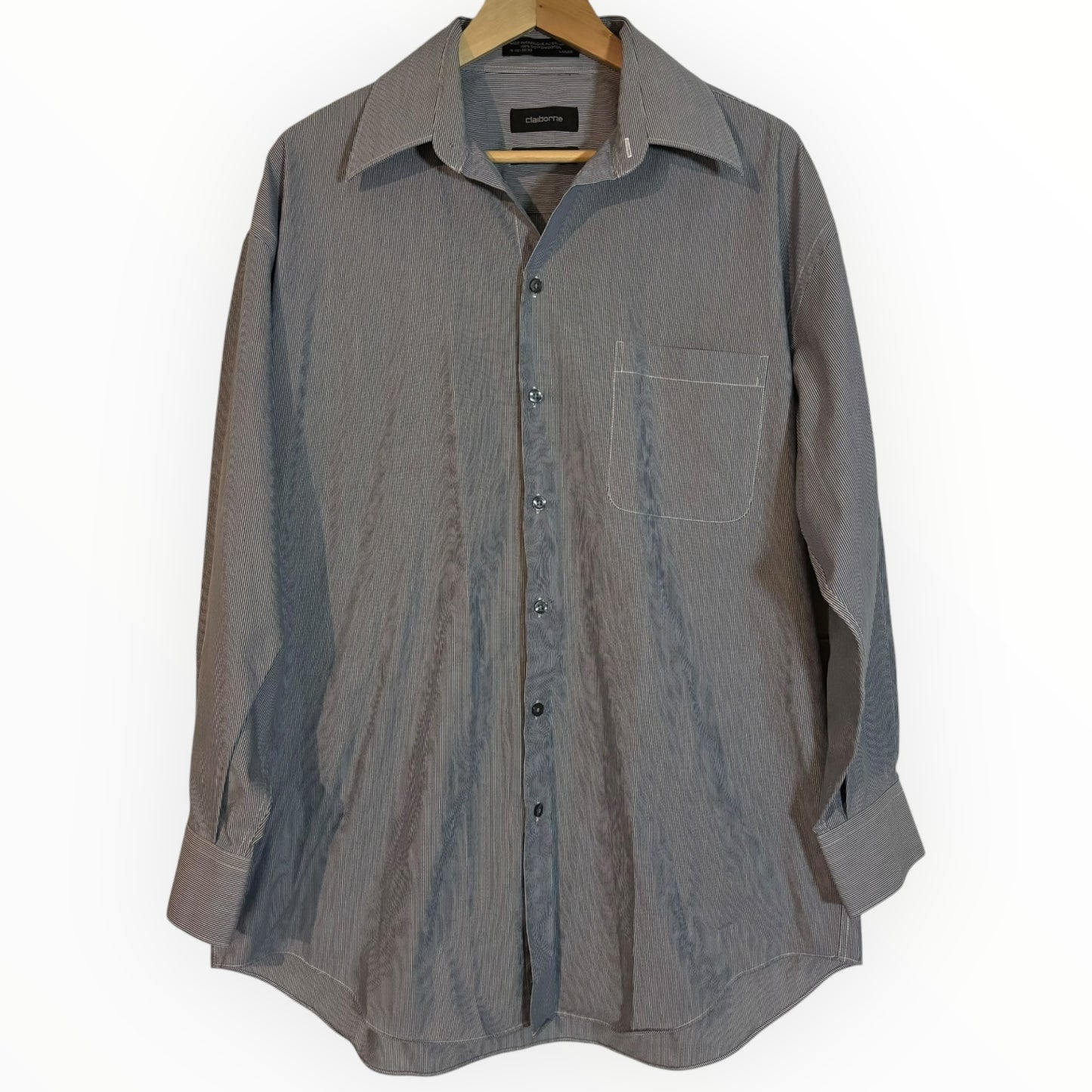 Blue Striped Cotton Oversized Button Down