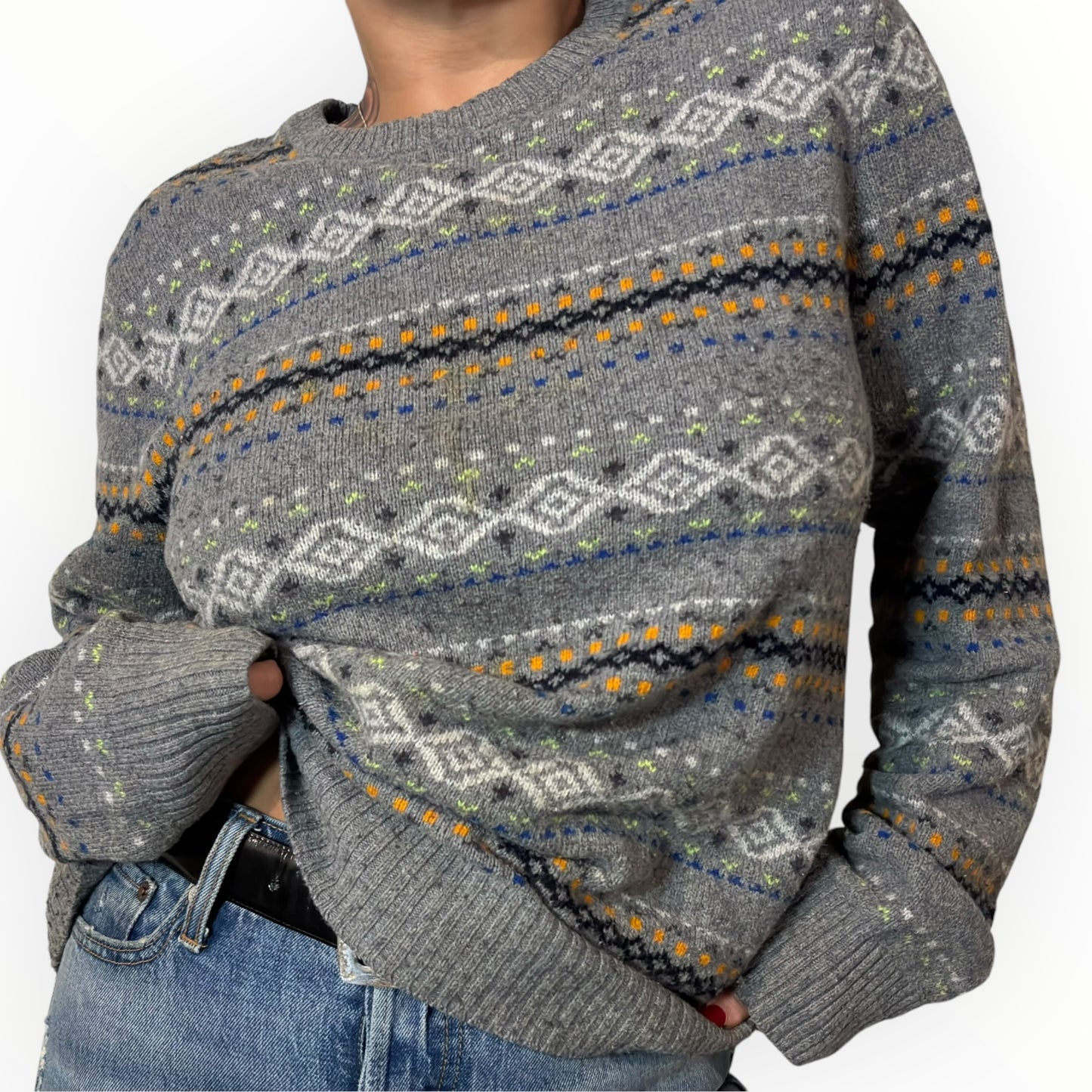Patterned Cotton Sweater
