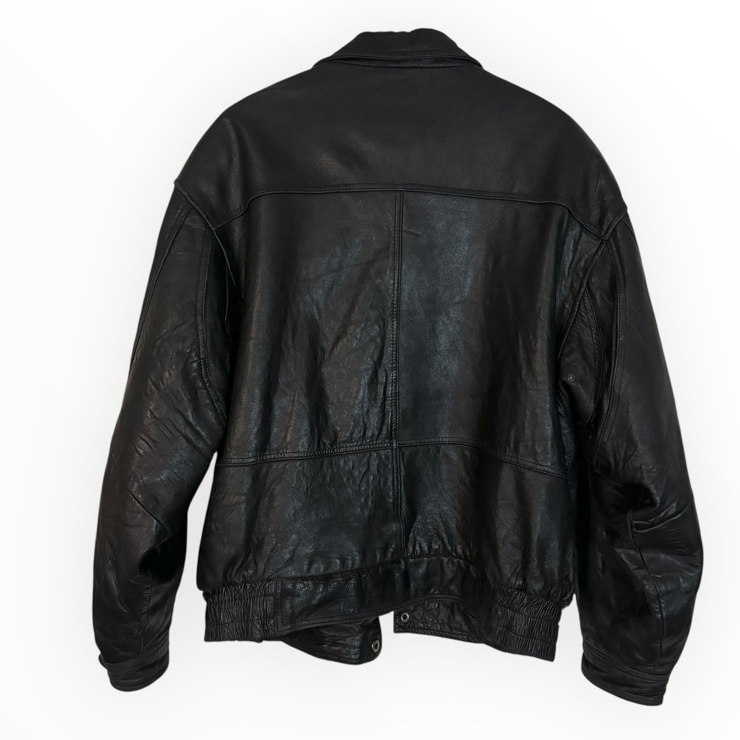Vintage Black Leather Dad Jacket