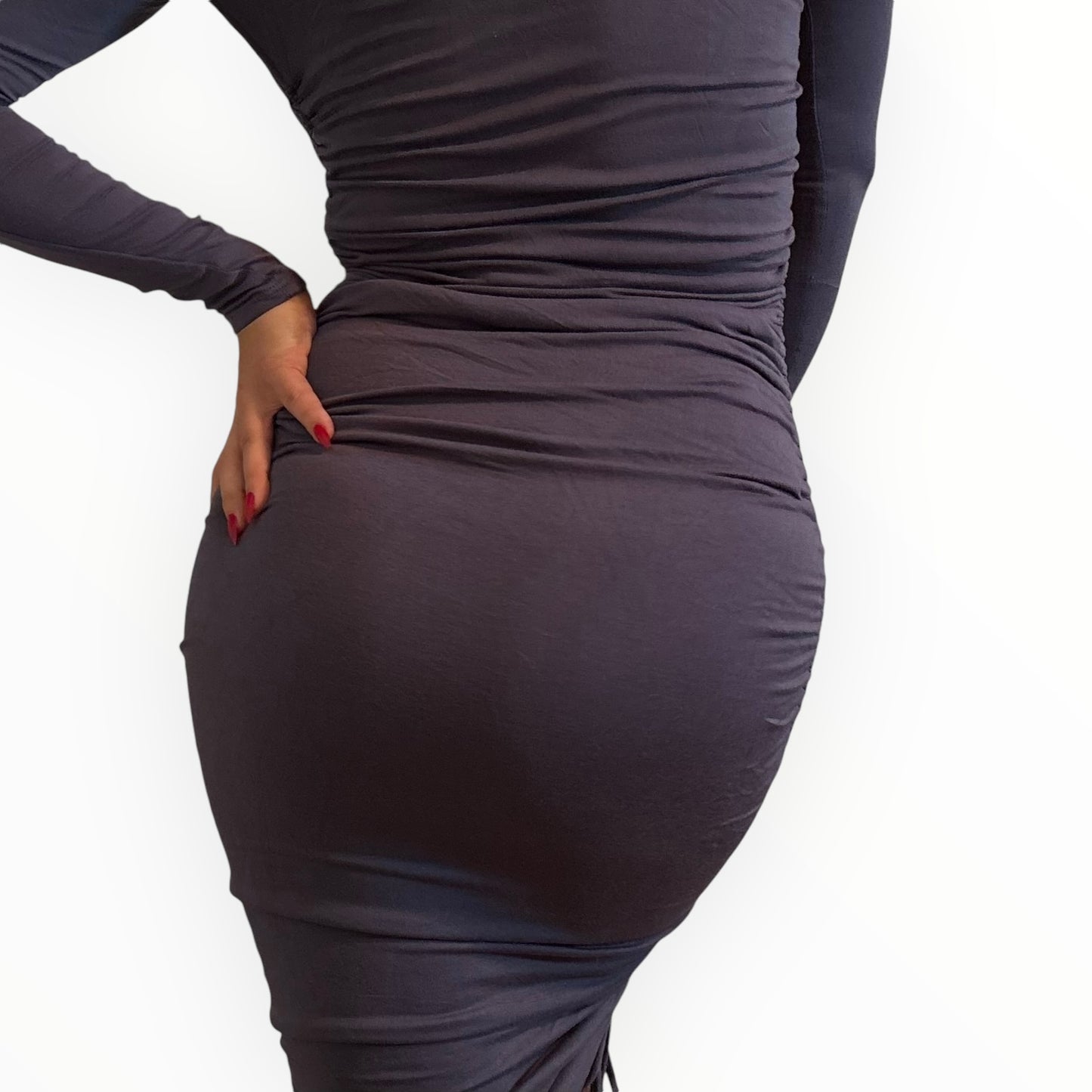 JLUX Label Fitted Midi Cinch Dress