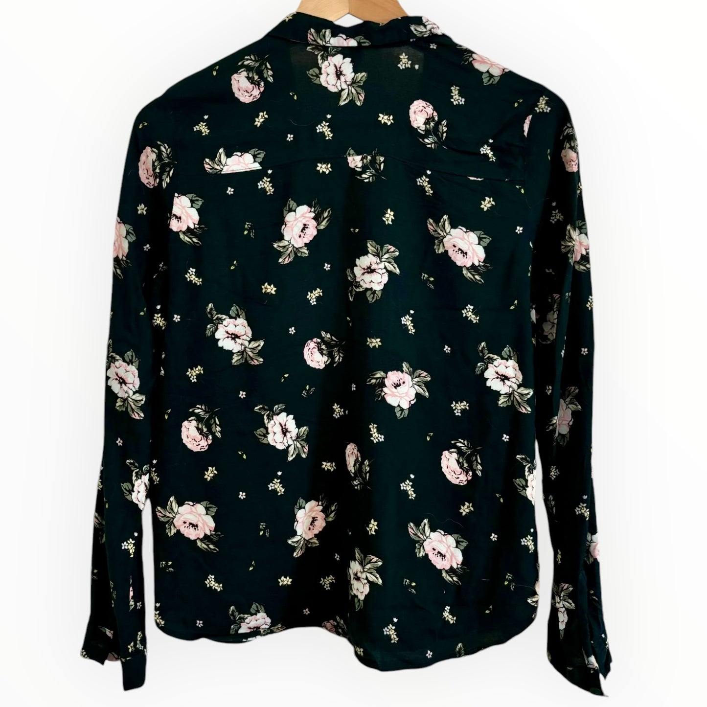 Dark Green Floral Blouse