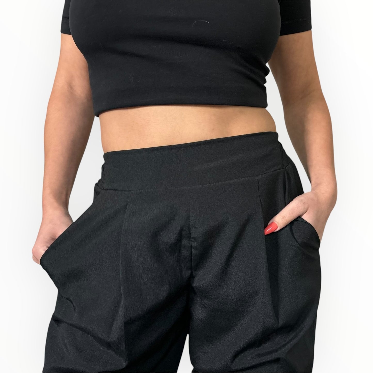 Satin Black Trousers