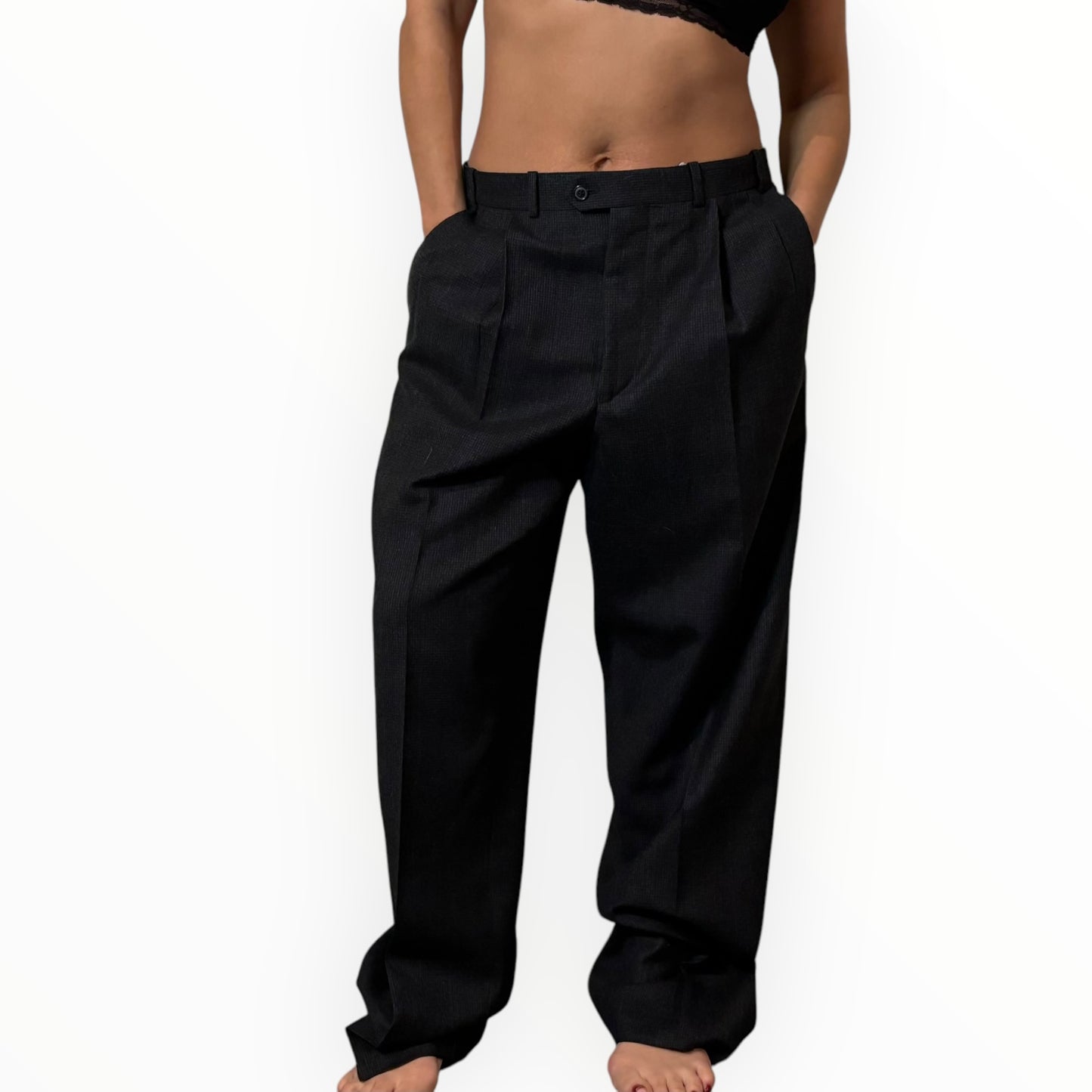 Hand Tailored Grey Suit Trousers