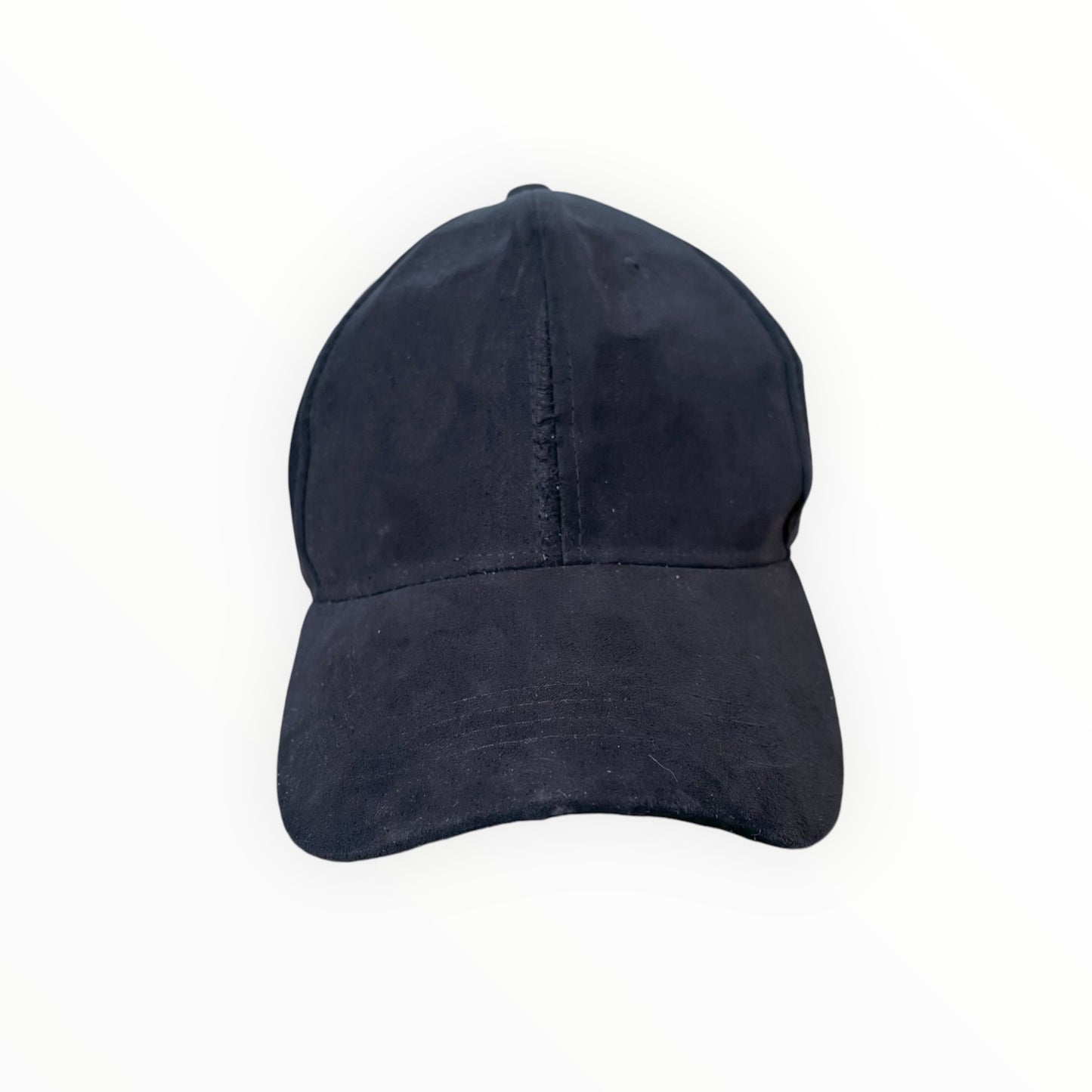 Black Faux-Suede Baseball Cap