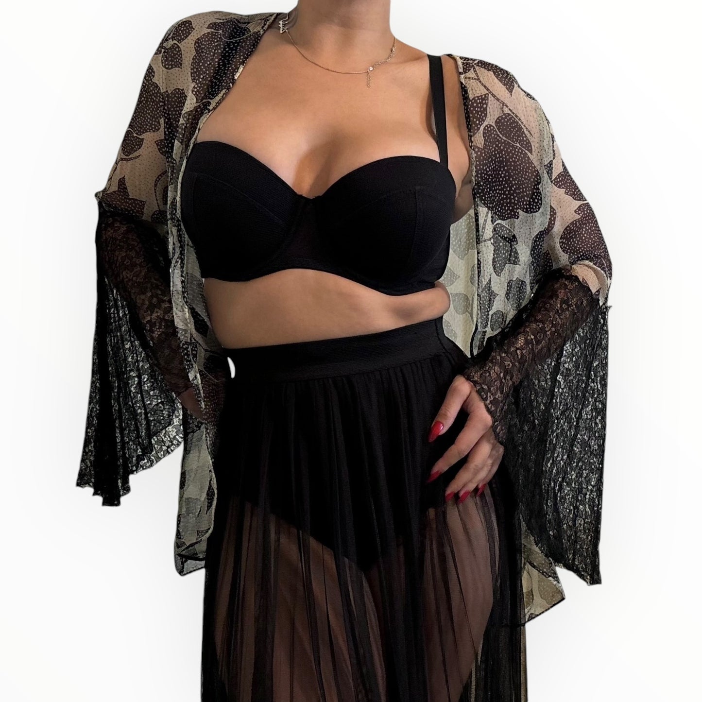 Vintage Floral Silk Cardigan