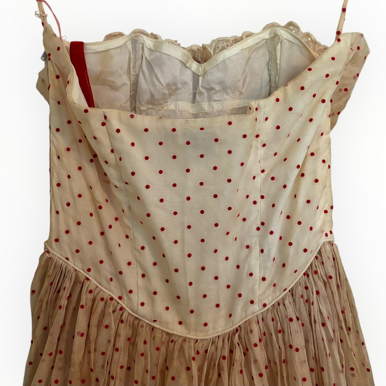 Vintage Cream Polkadot Dress