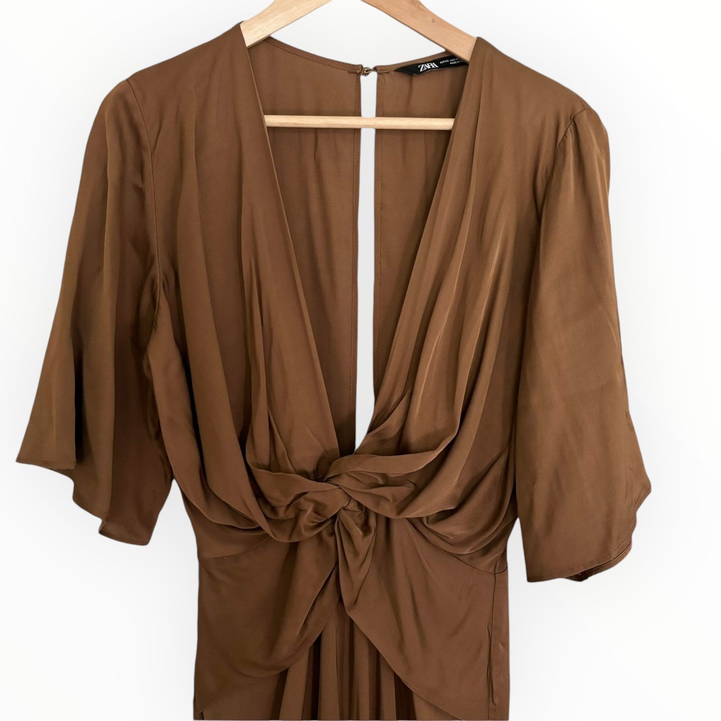 Bronze Satin Low Cut Jumpsuit