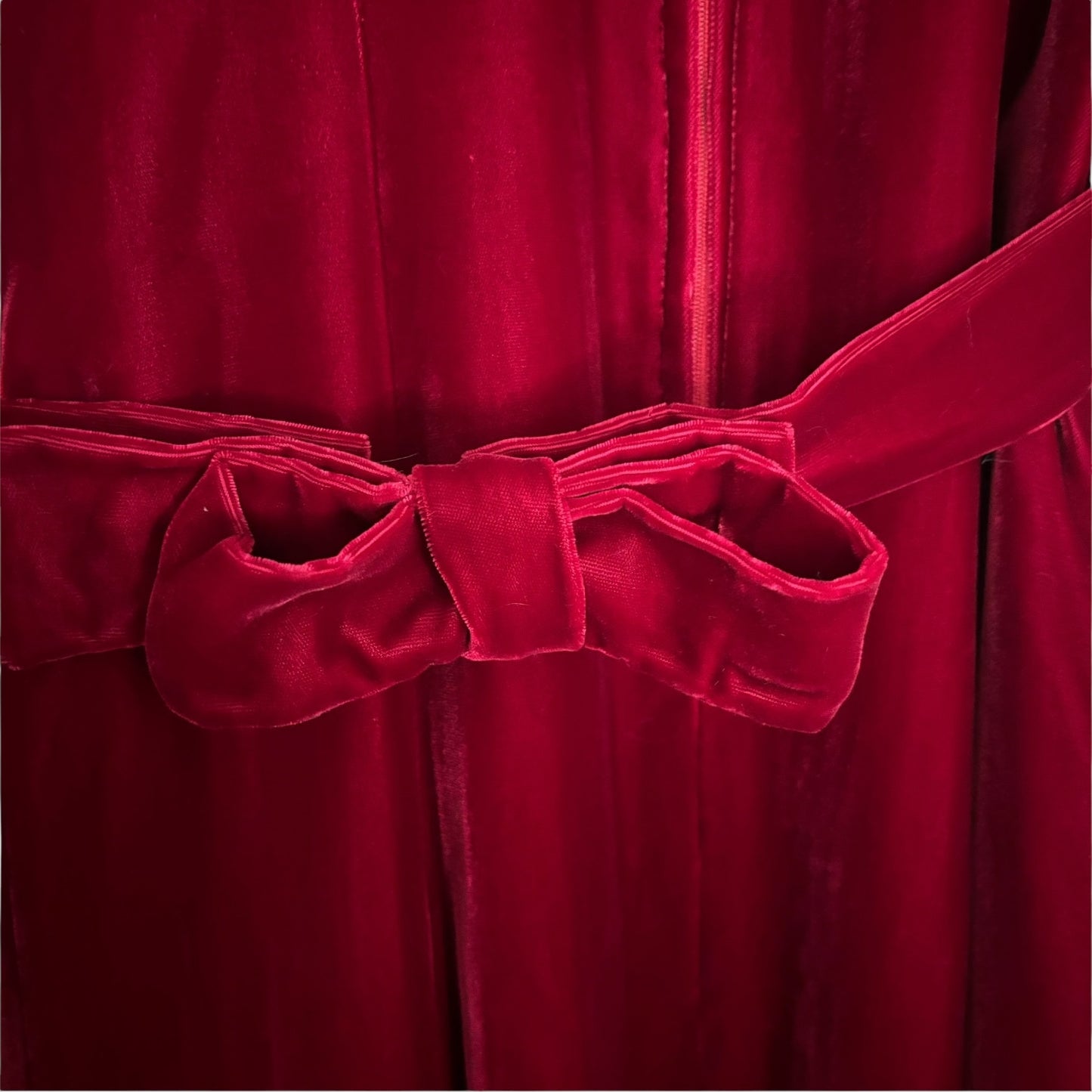 Vintage Red Velvet Floor Length Dress