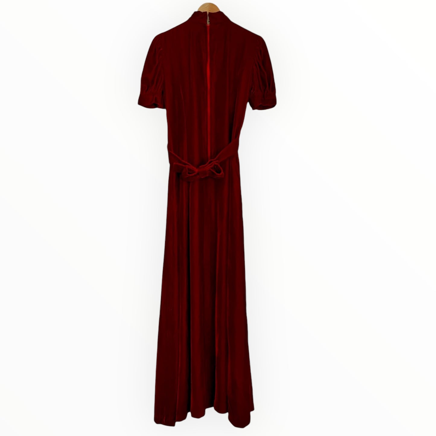 Vintage Red Velvet Floor Length Dress