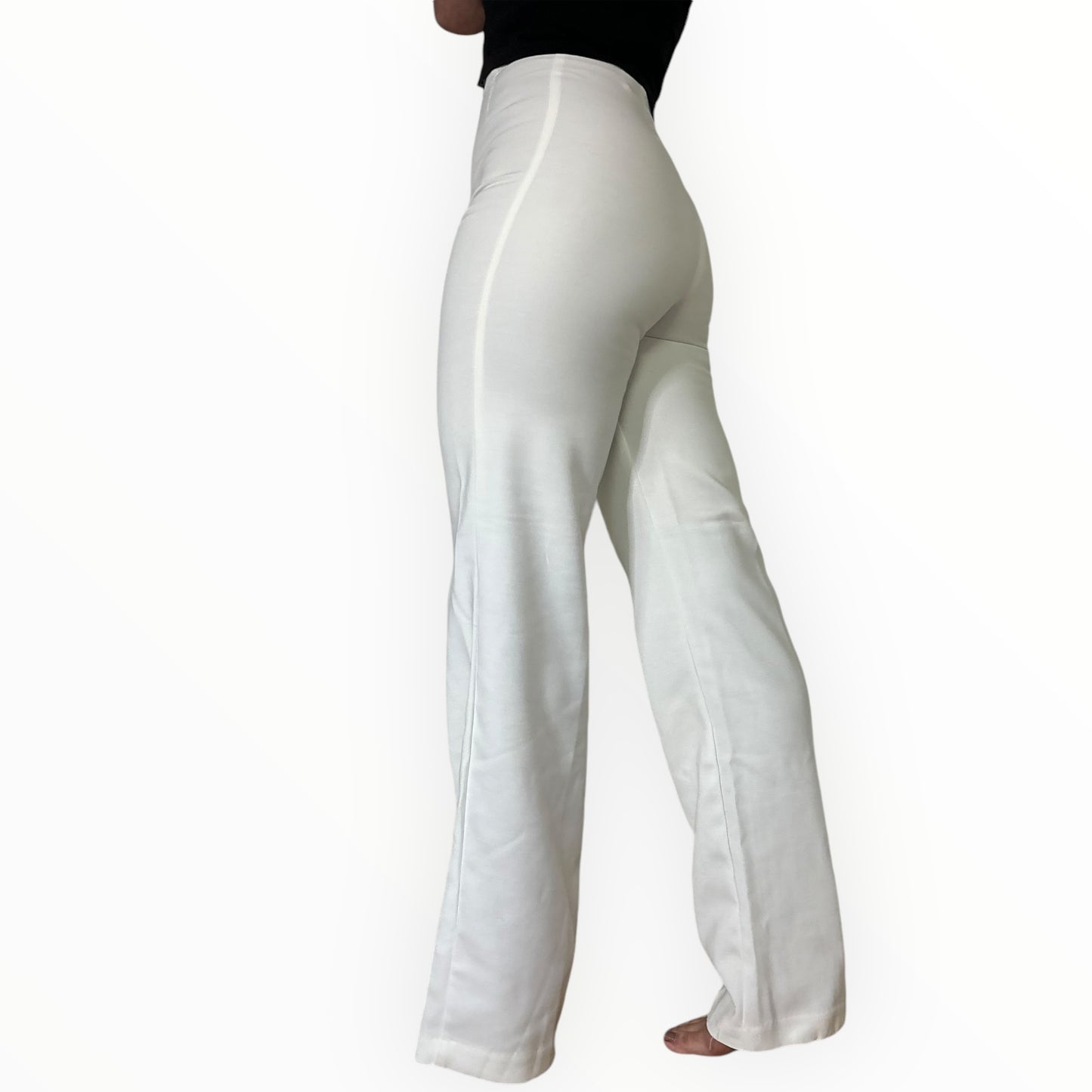 Natural White High-Waisted Flare Leg Pant