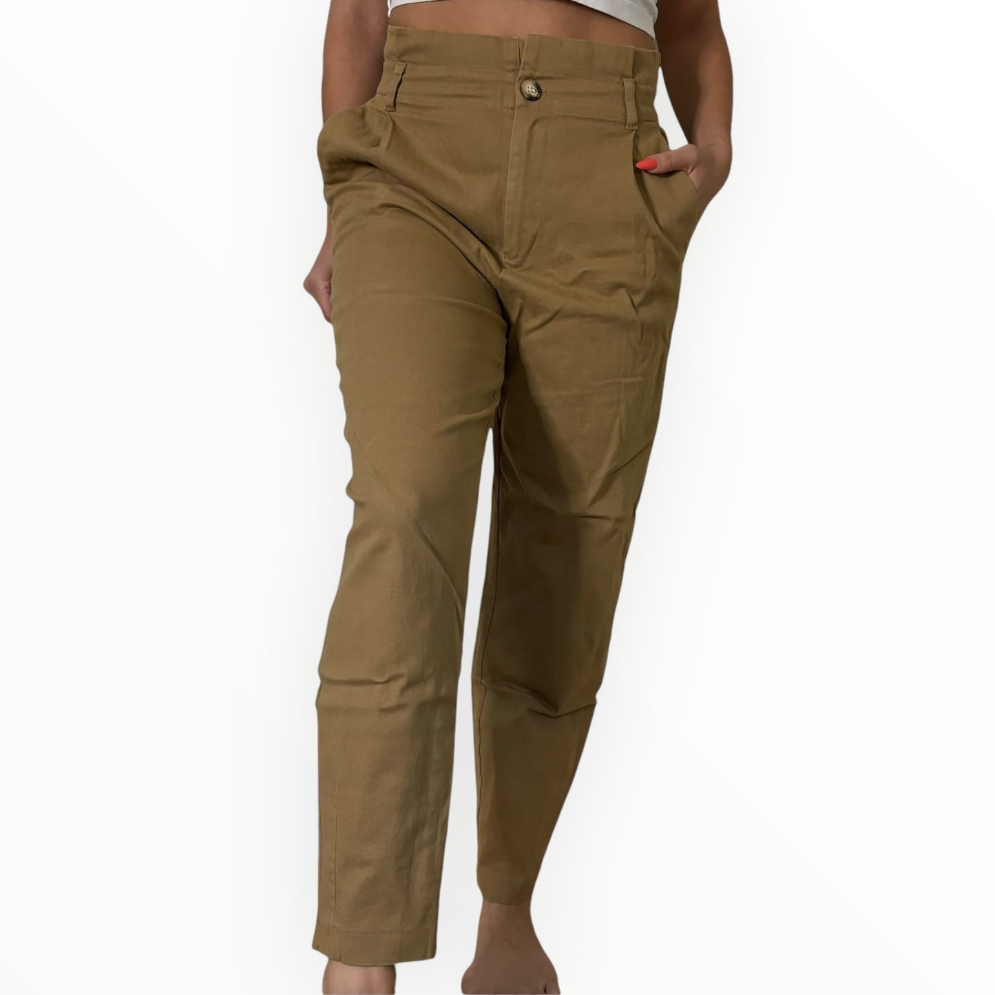 Tan Paperbag Trouser
