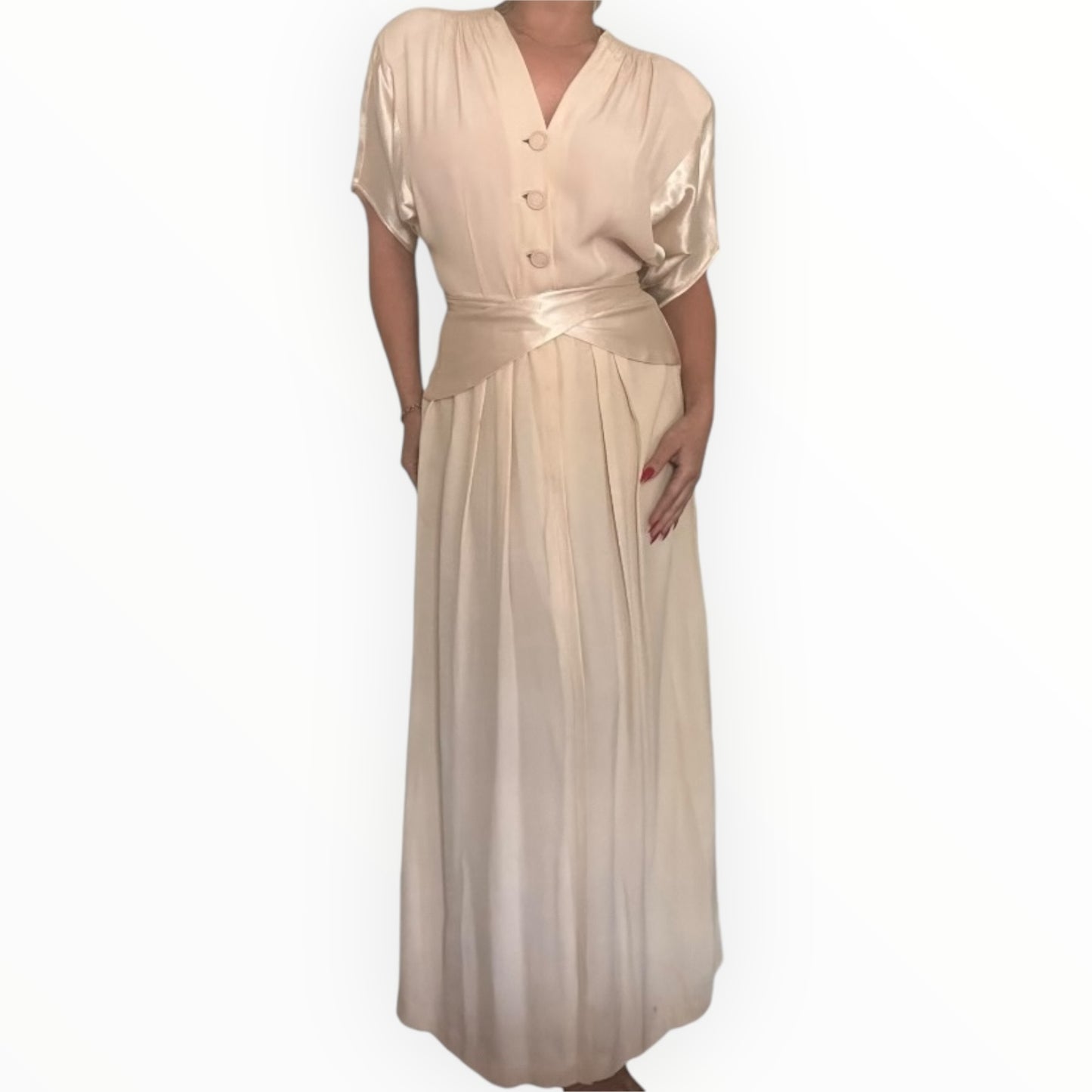 Vintage Blush Silk Dress