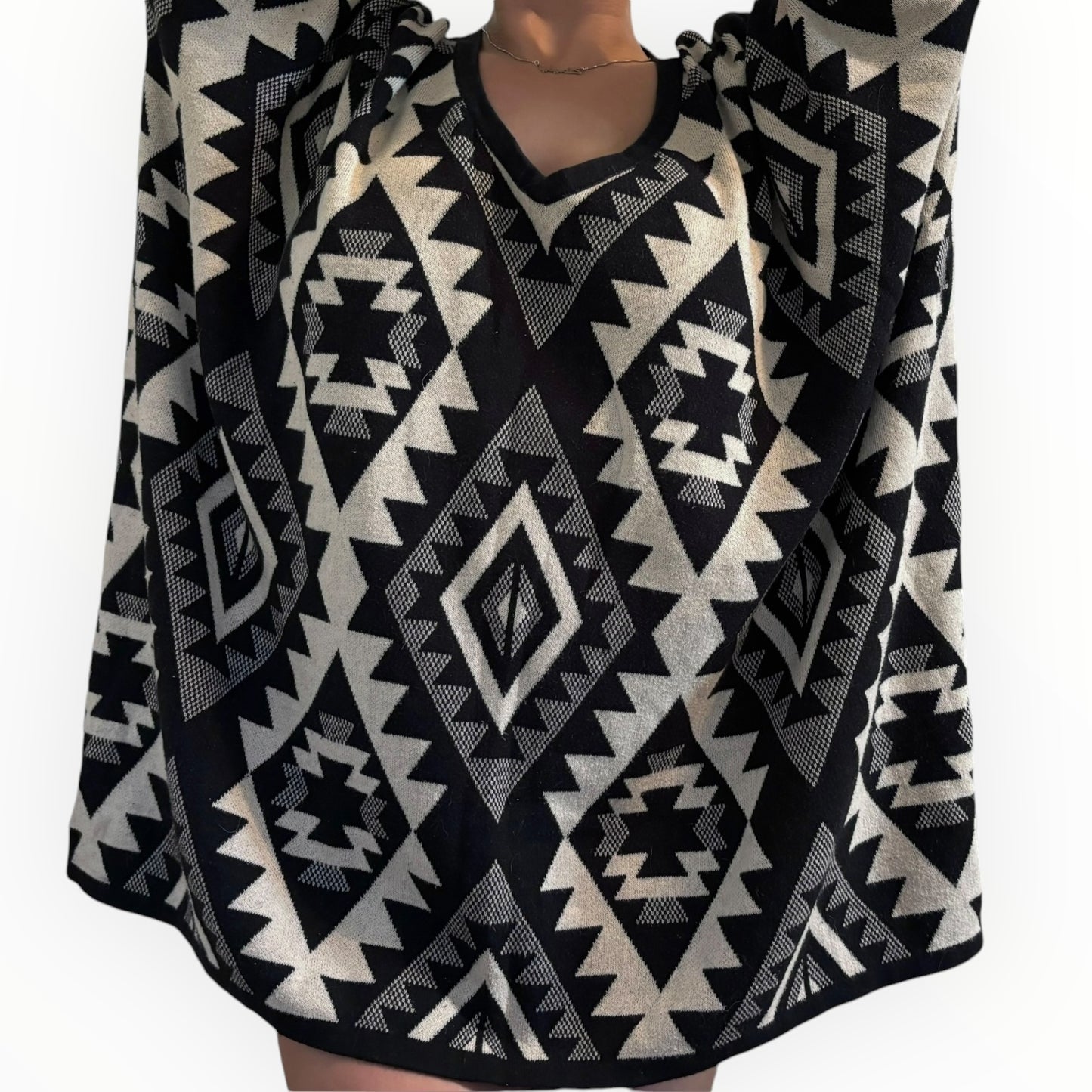 Aztec Print Tunic Sweater Dress
