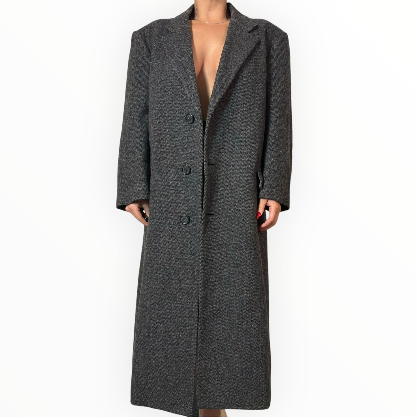Vintage Nordstrom Grey Wool Trench