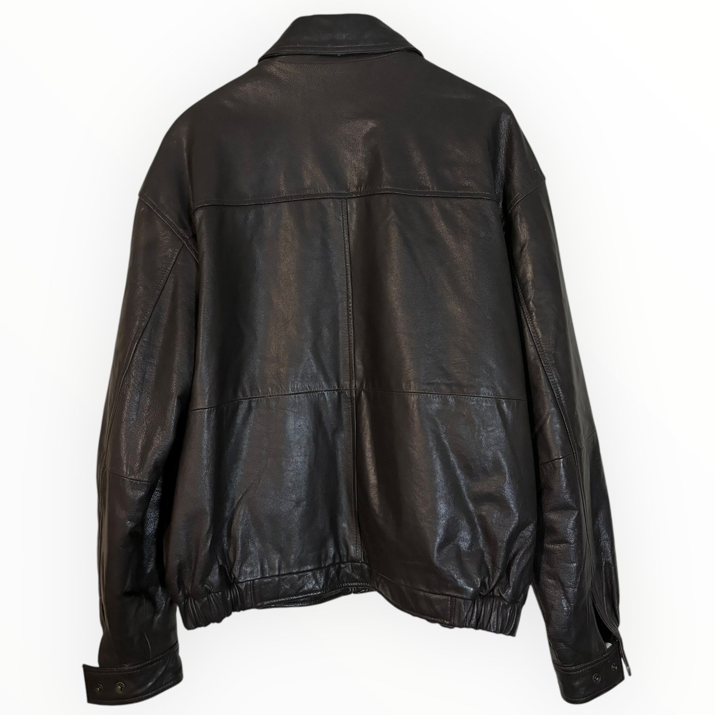 Vintage Chocolate Brown Leather Dad Jacket
