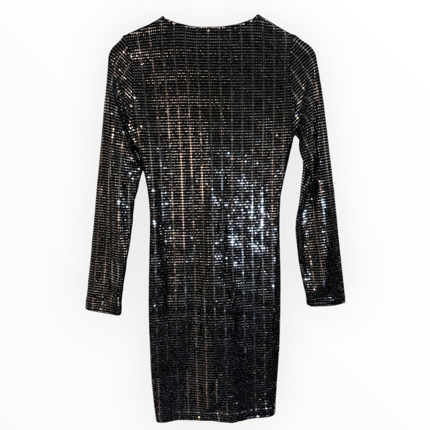 Sequin Silver Cut-Out Mini Dress