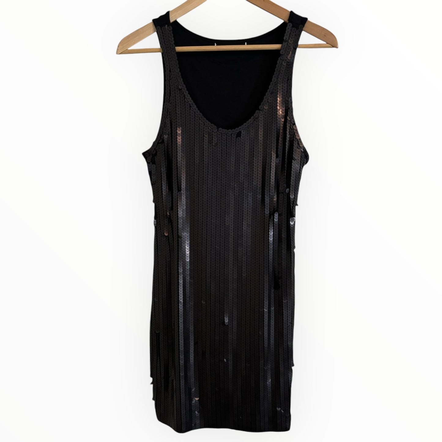 Black Sequin Tank Mini Dress