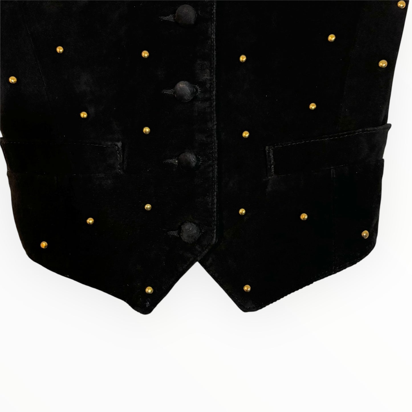 Vintage Wilsons Leather Black Suede Studded Vest