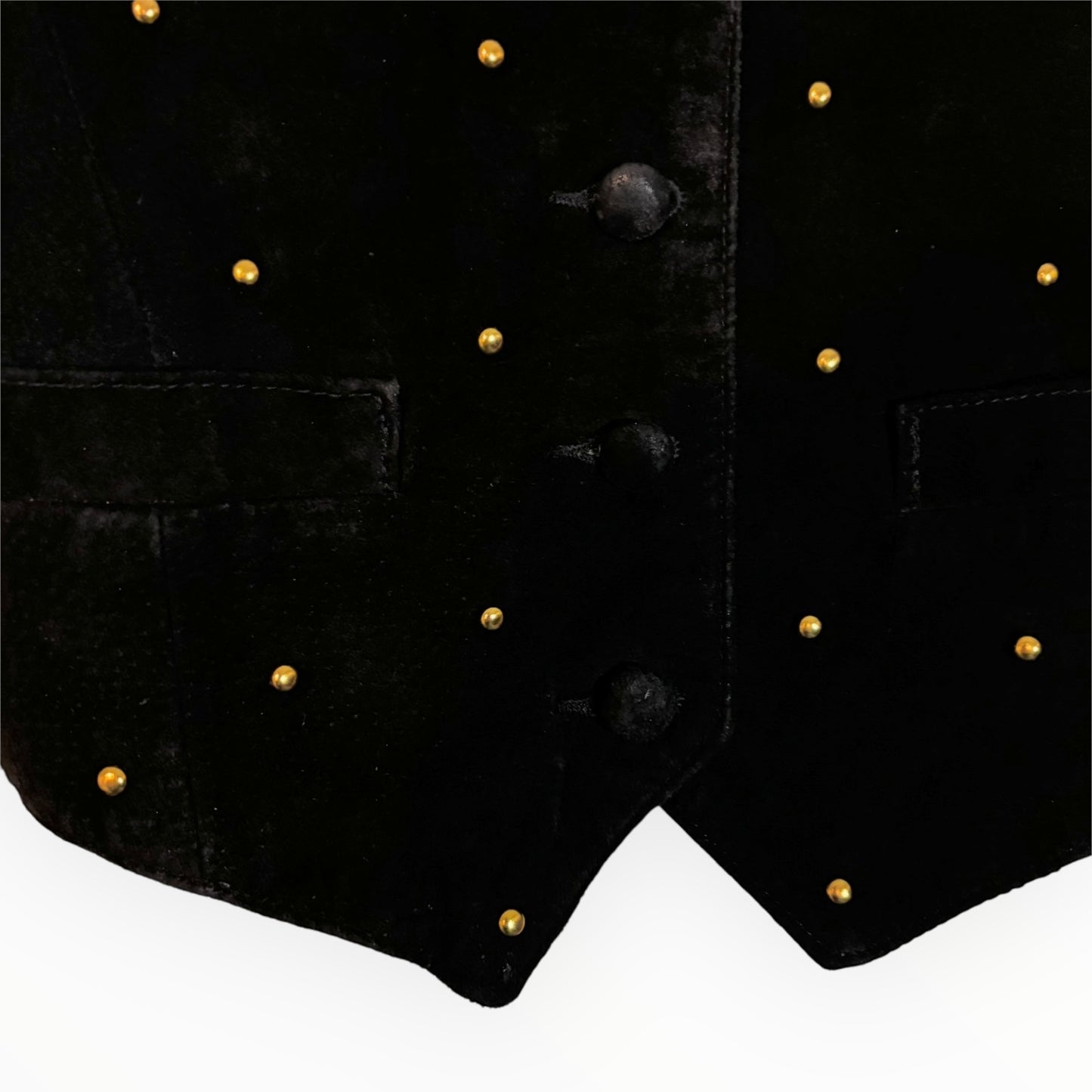 Vintage Wilsons Leather Black Suede Studded Vest