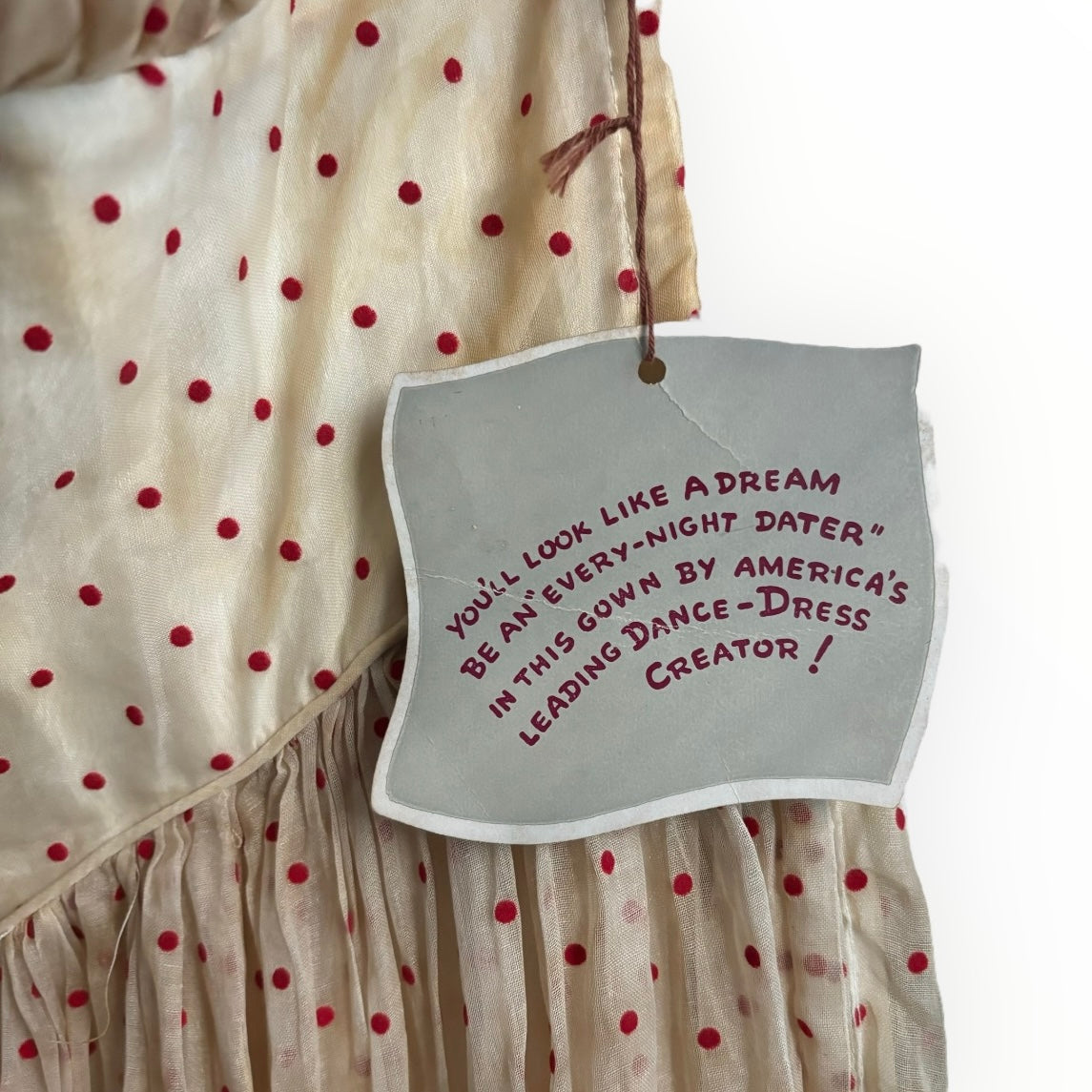 Vintage Cream Polkadot Dress