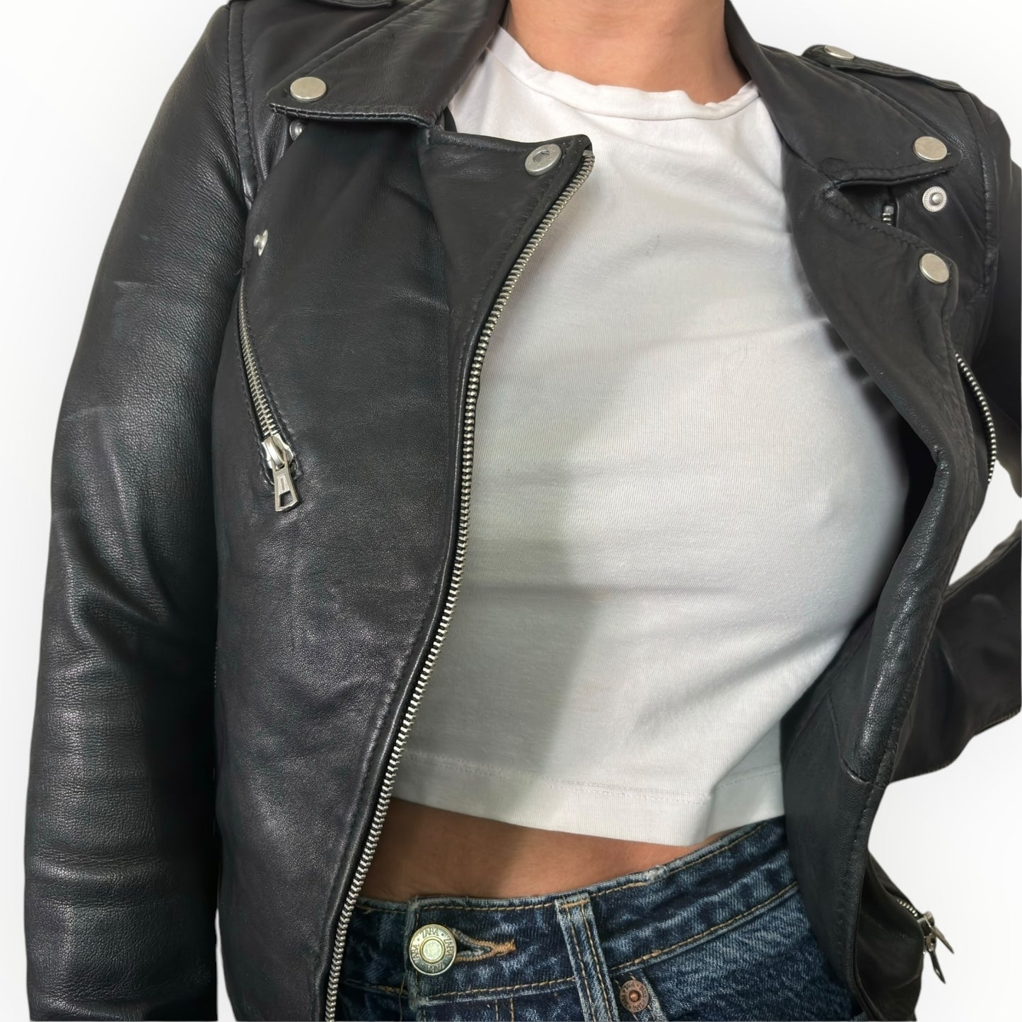 Fitted Genuine Leather Jacket