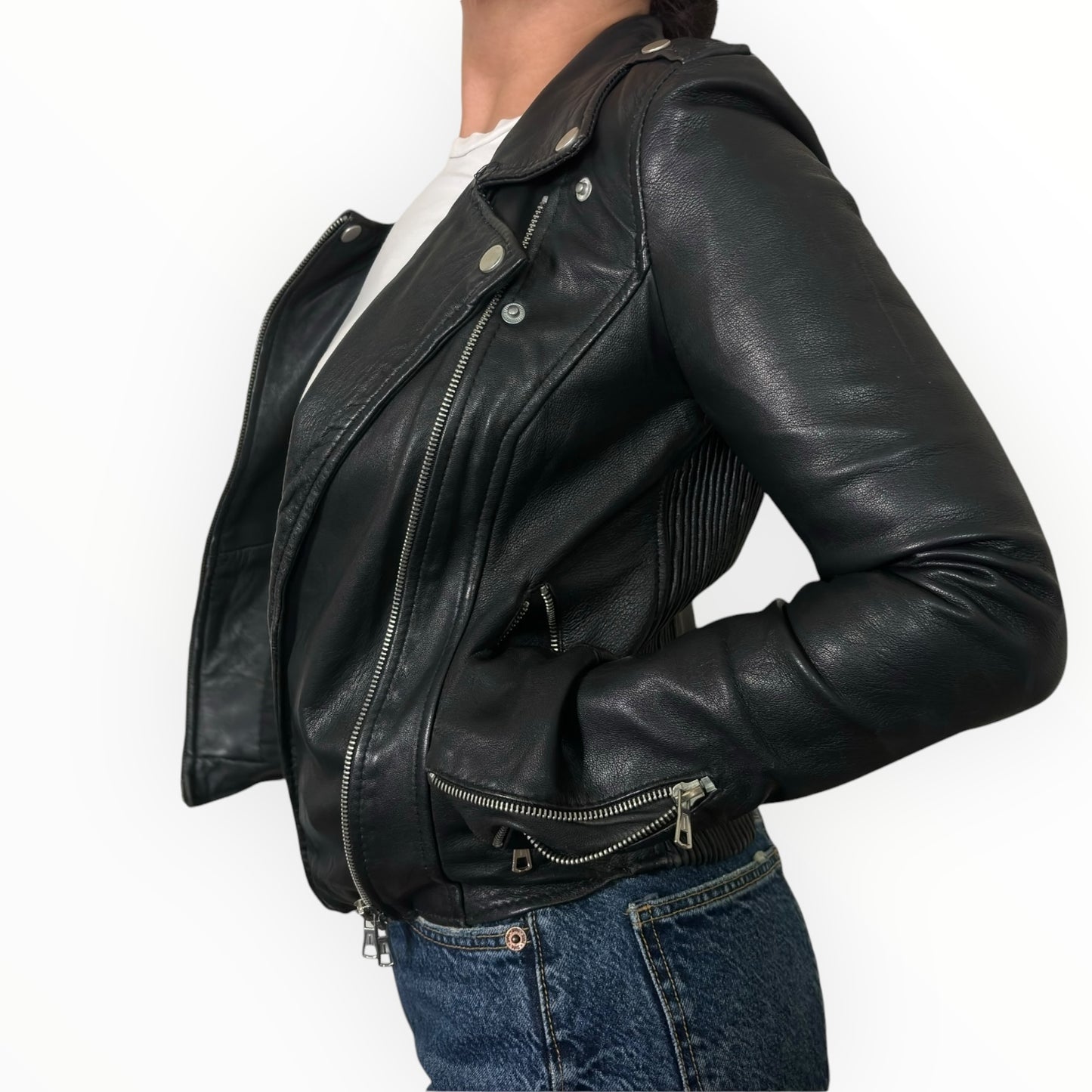Fitted Genuine Leather Jacket