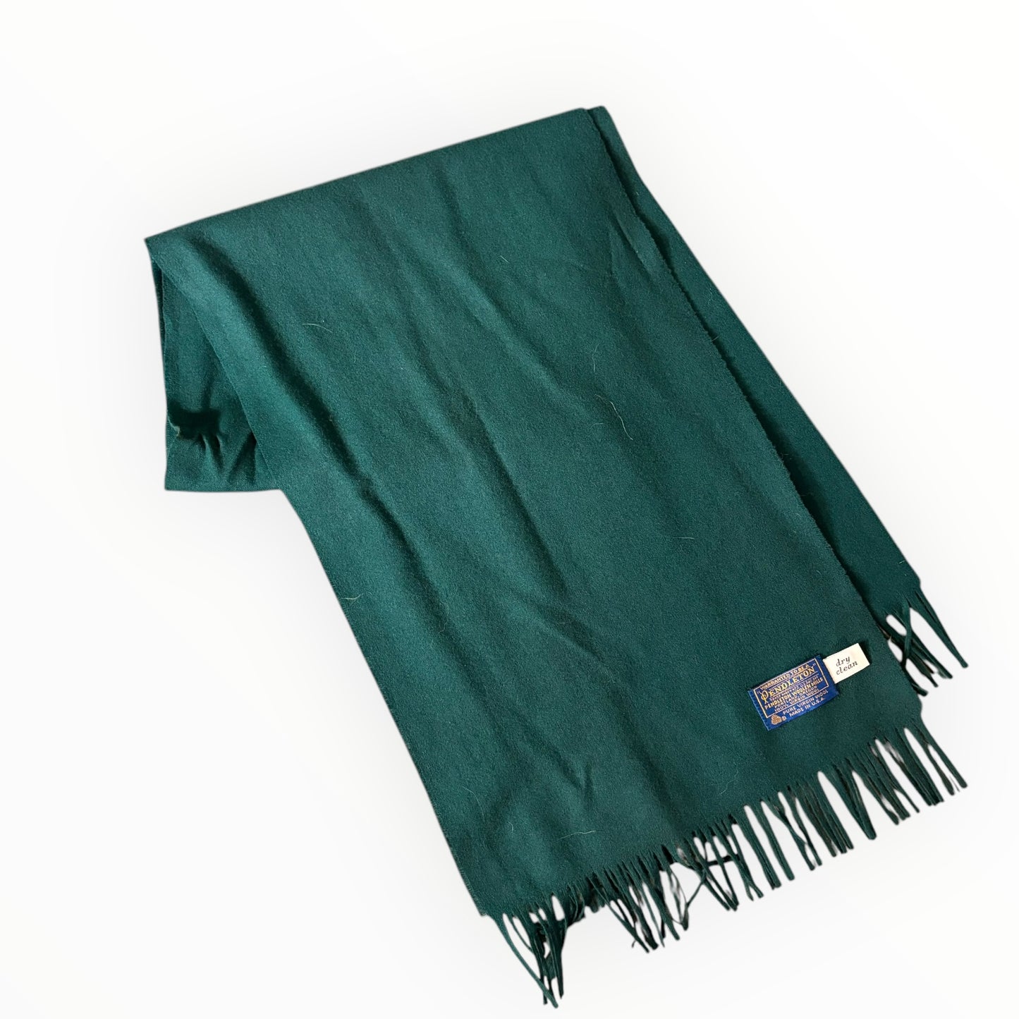 Vintage Jade Green Pendleton Wool Scarf