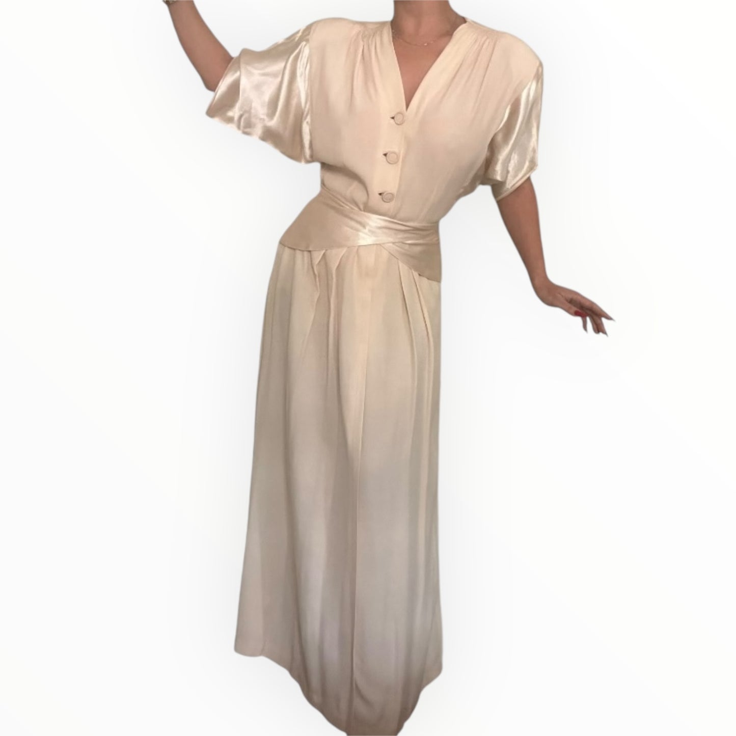 Vintage Blush Silk Dress