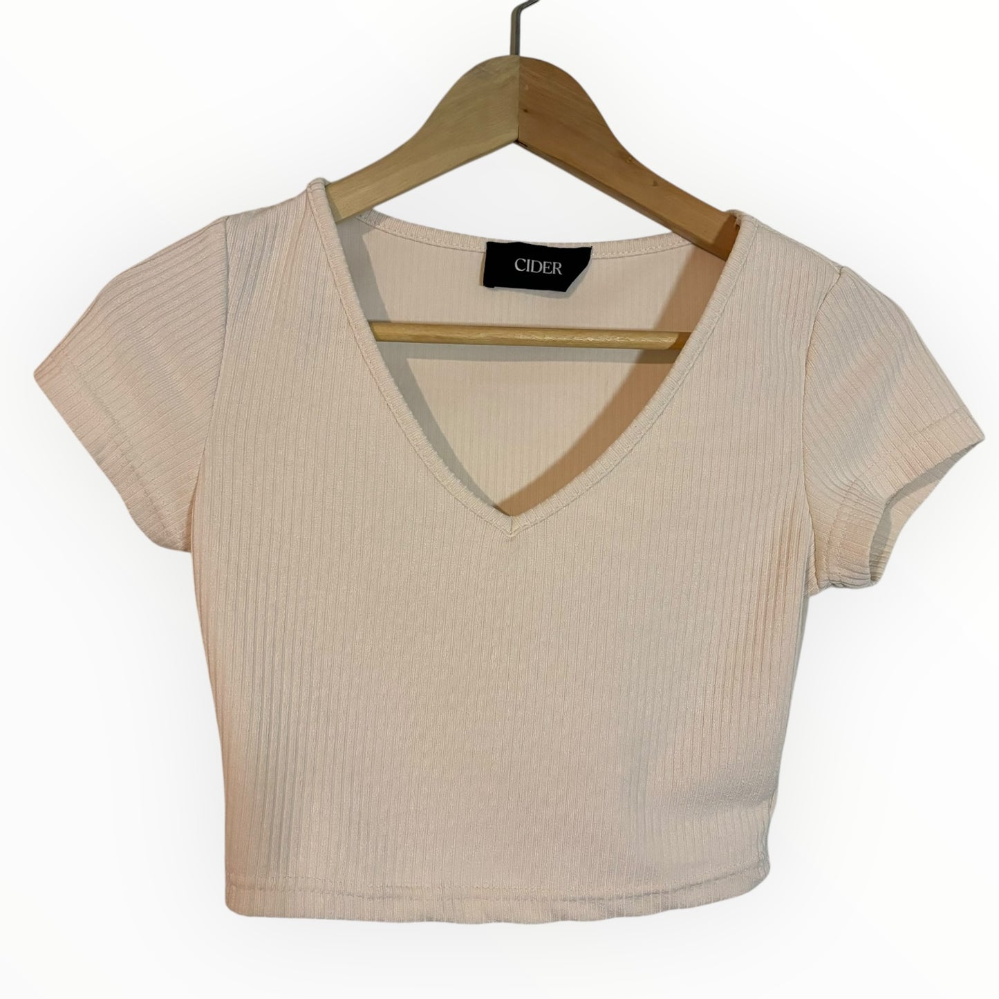 Natural White Crop Tee