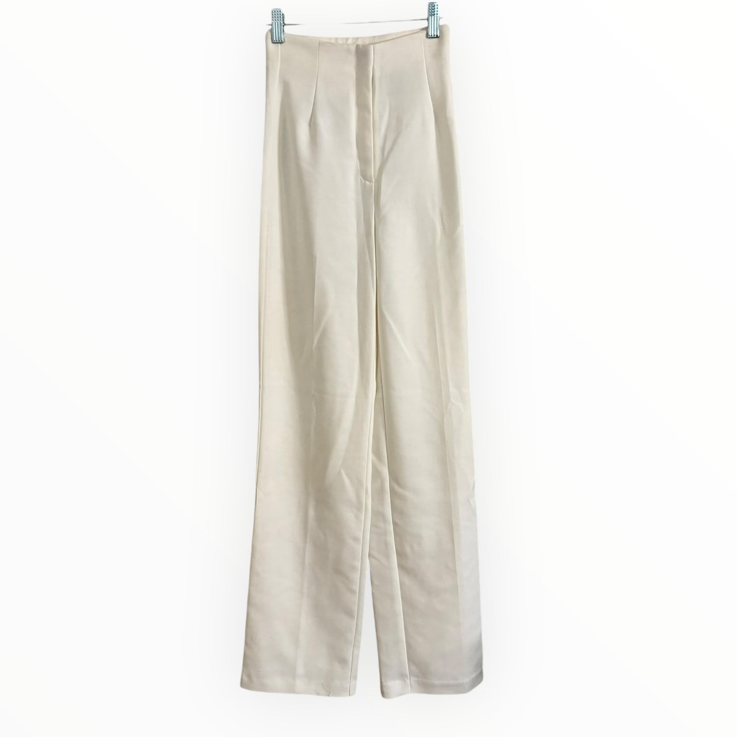 Natural White High-Waisted Flare Leg Pant