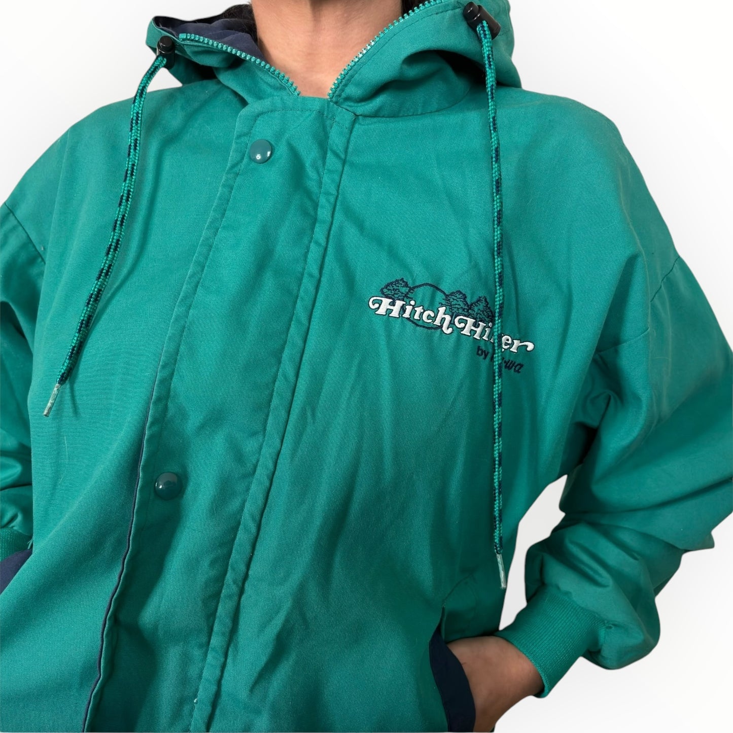 Vintage ProFit Turquoise Hooded Windbreaker
