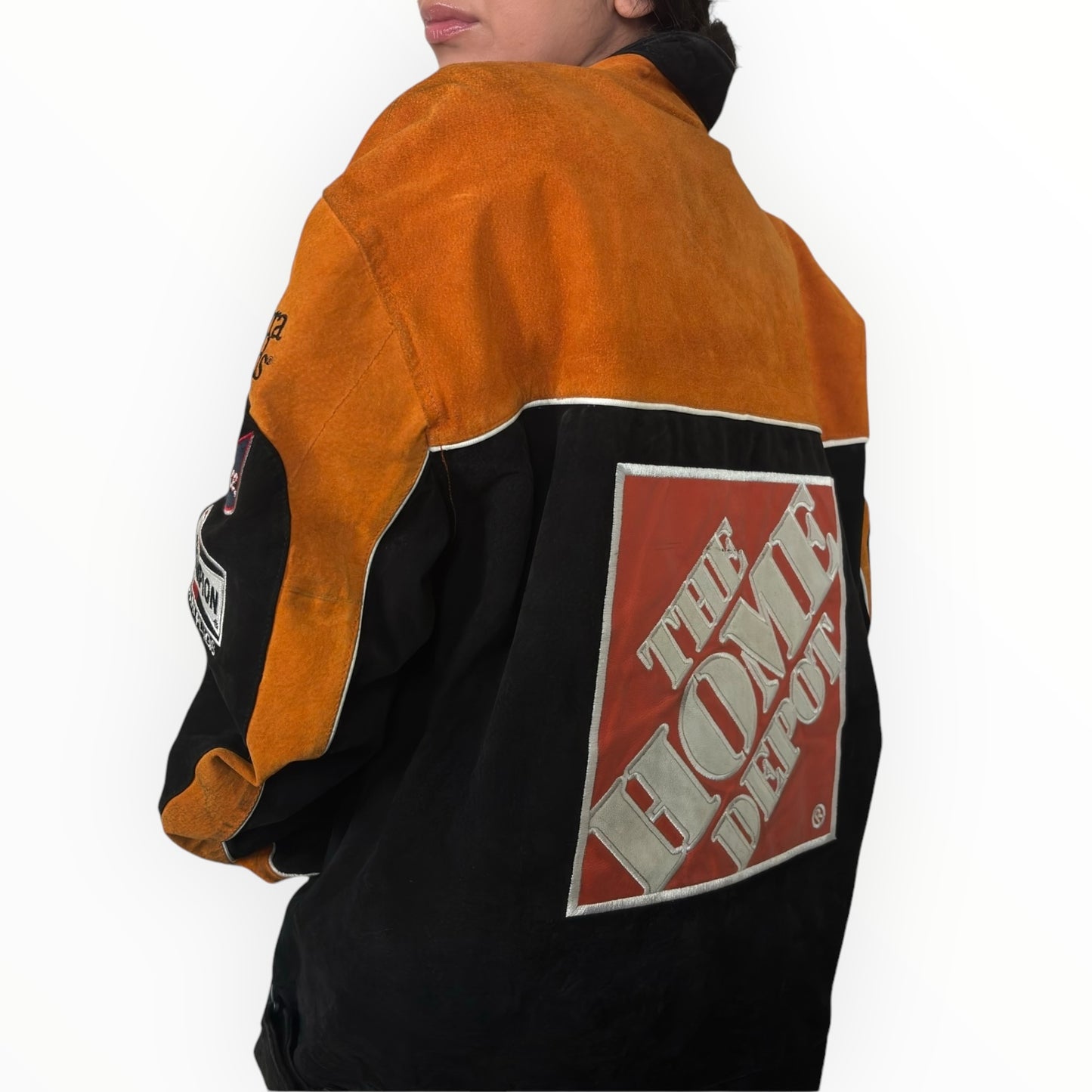 Vintage Tony Stewart Nascar Home Depot Leather/Suede Jacket